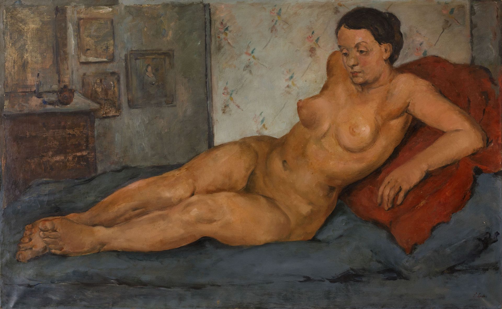 POL MARA (1920-1998) 躺着的裸体，1949年。


帆布。签名为 "Leysen"。





Louis Leysen，Pol Mara的&hellip;