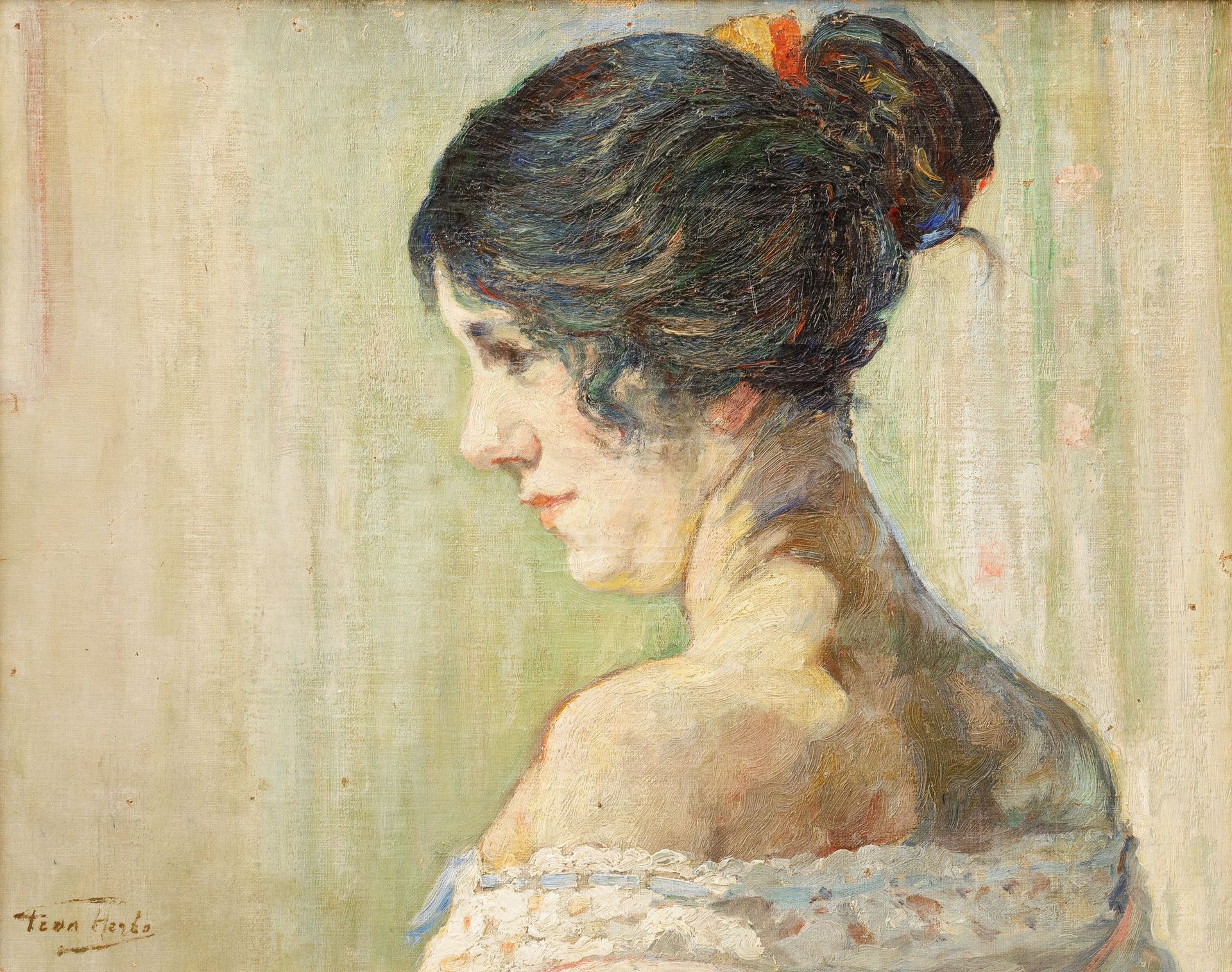 LEON HERBO (1850-1907) Buste d'une femme de profil.


Toile, marouflée sur panne&hellip;
