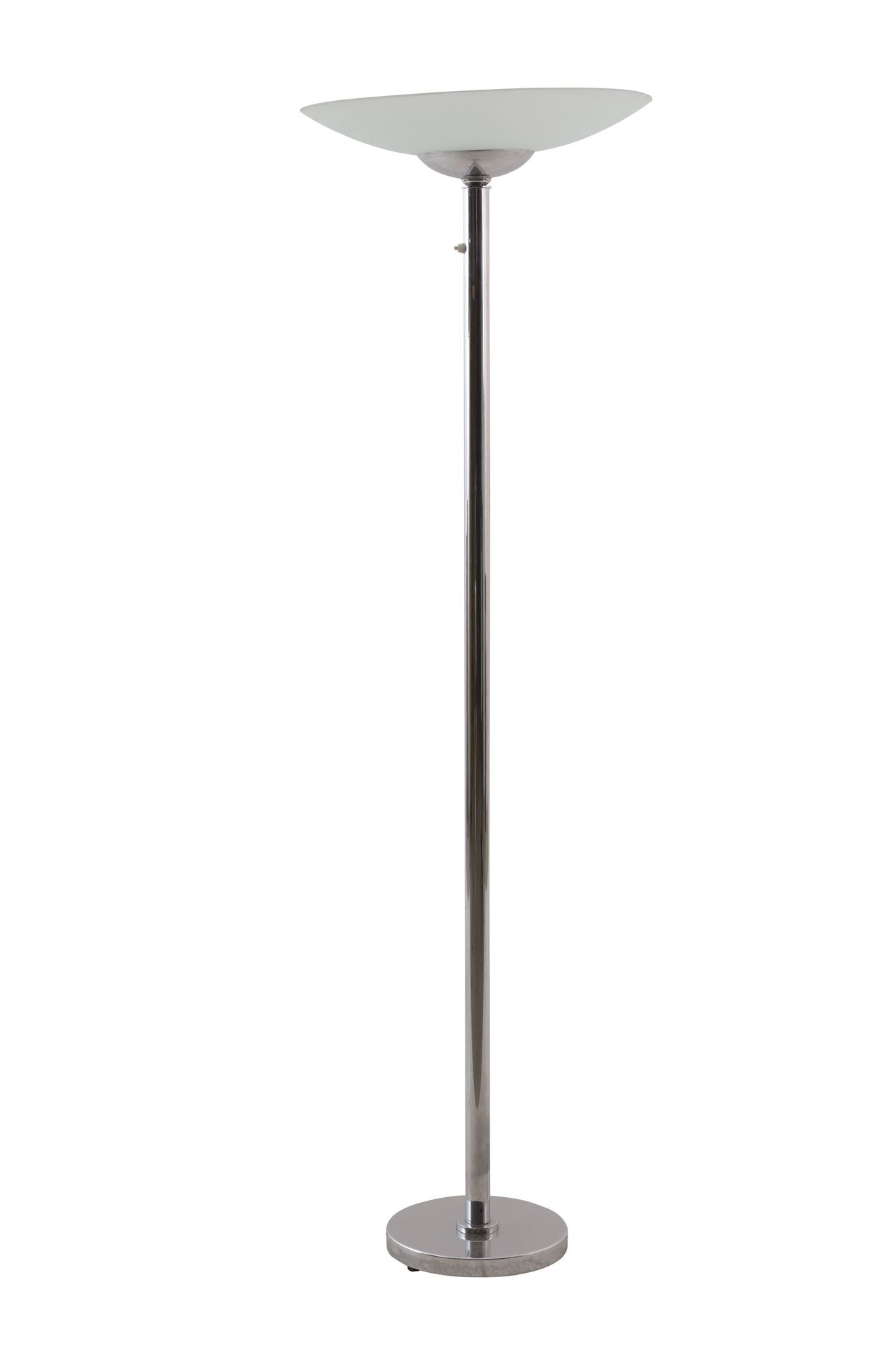 ANONIEM / ANONYME XX Floor lamp. 1990s. Chromed metal and satinised glass.

H.: &hellip;