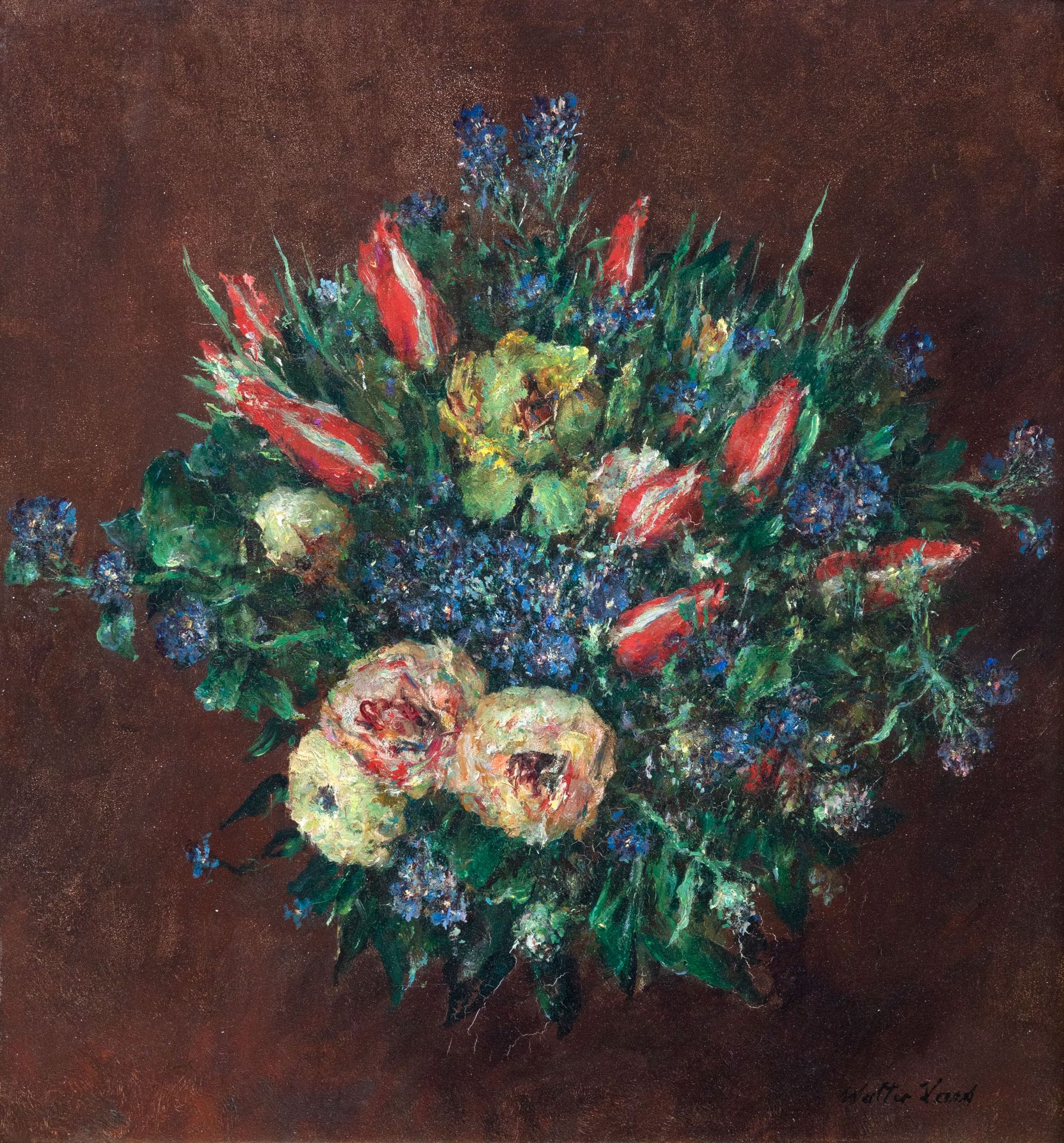WALTER VAES (1882-1958) Bouquet de fleurs.


Panneau (acajou). Signé 'Walter Vae&hellip;