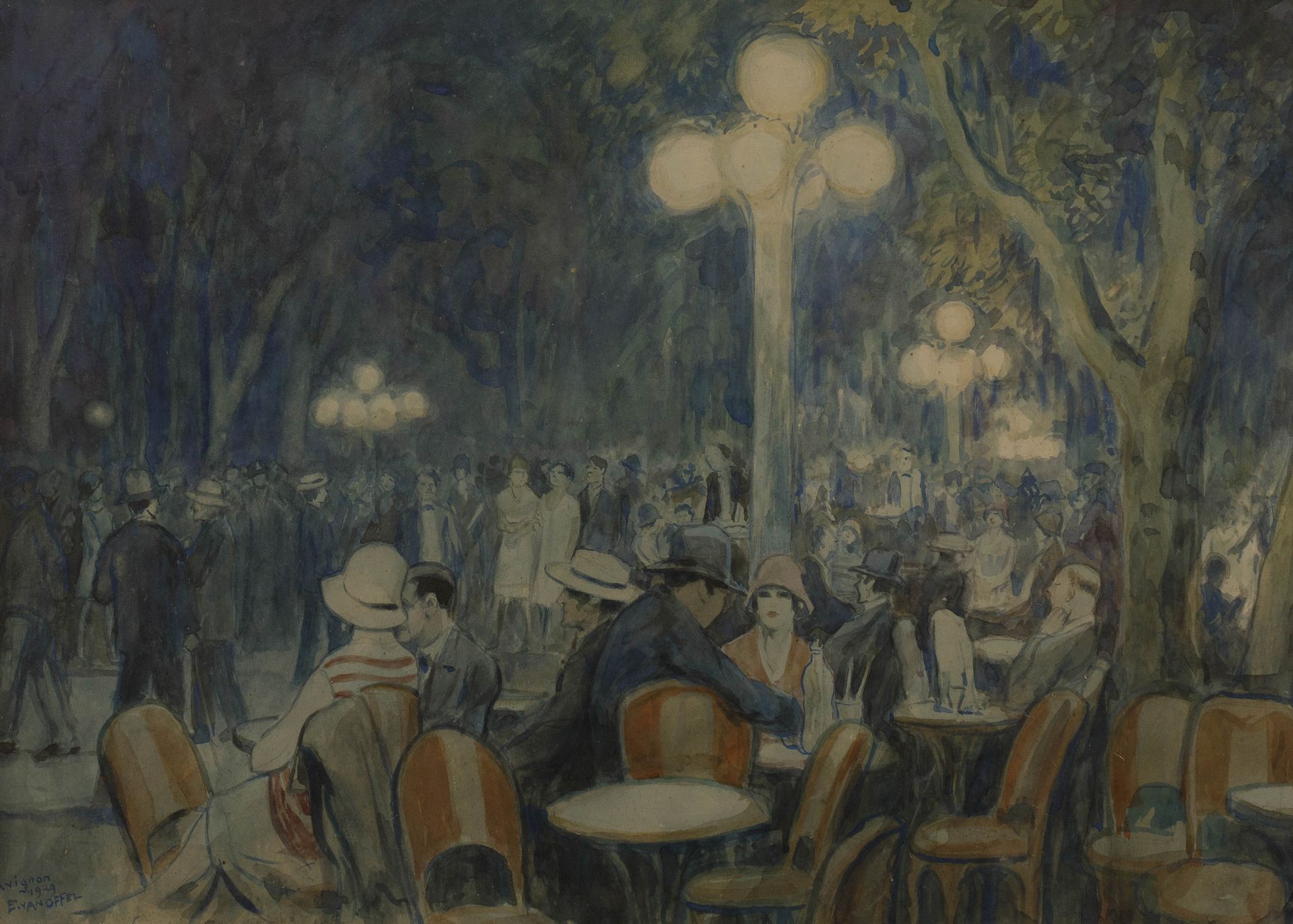 EDMOND VAN OFFEL (1871-1959) 'Avignon', 1929. 


Aquarelle. Datée et signée.


E&hellip;