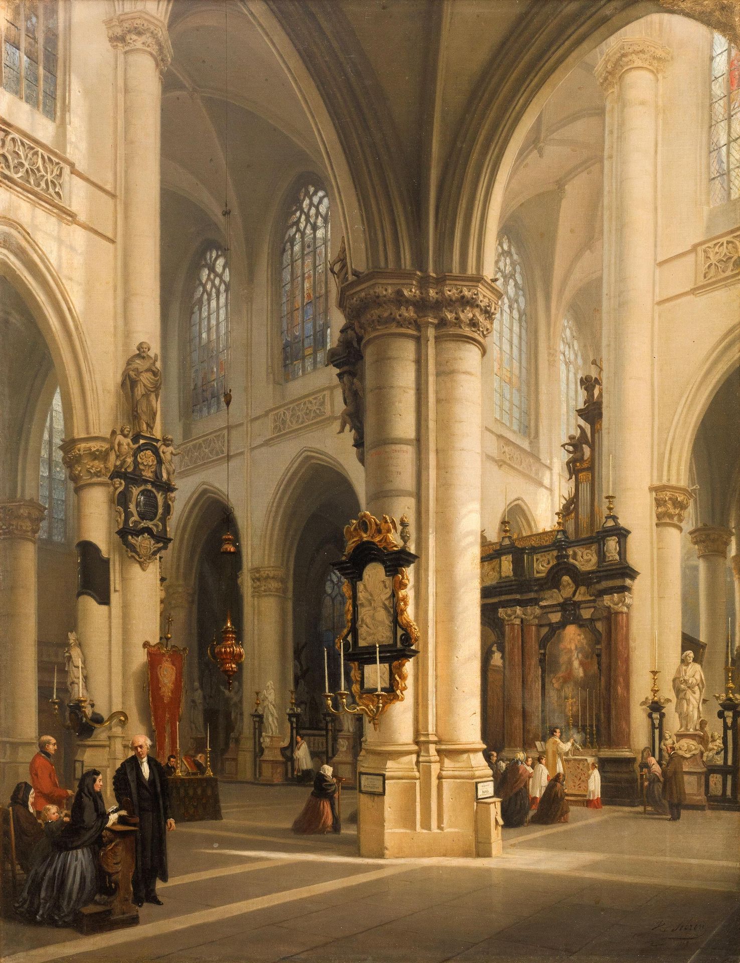 Hippolyte SEBRON (1801-1879) Interior de la iglesia de Santiago en Amberes, 1857&hellip;