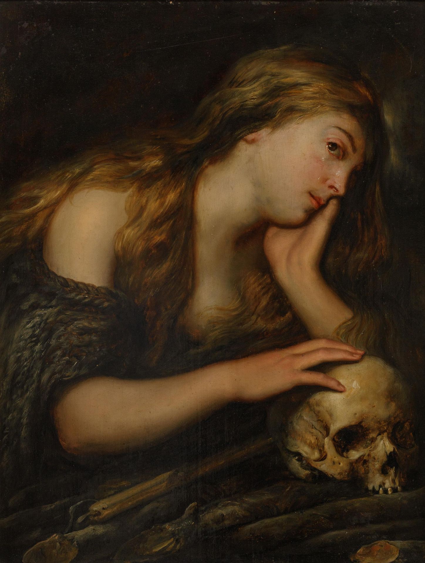JAN COSSIERS (1600-1671) The penitent Mary Magdalene holding a skull.


Panel. S&hellip;