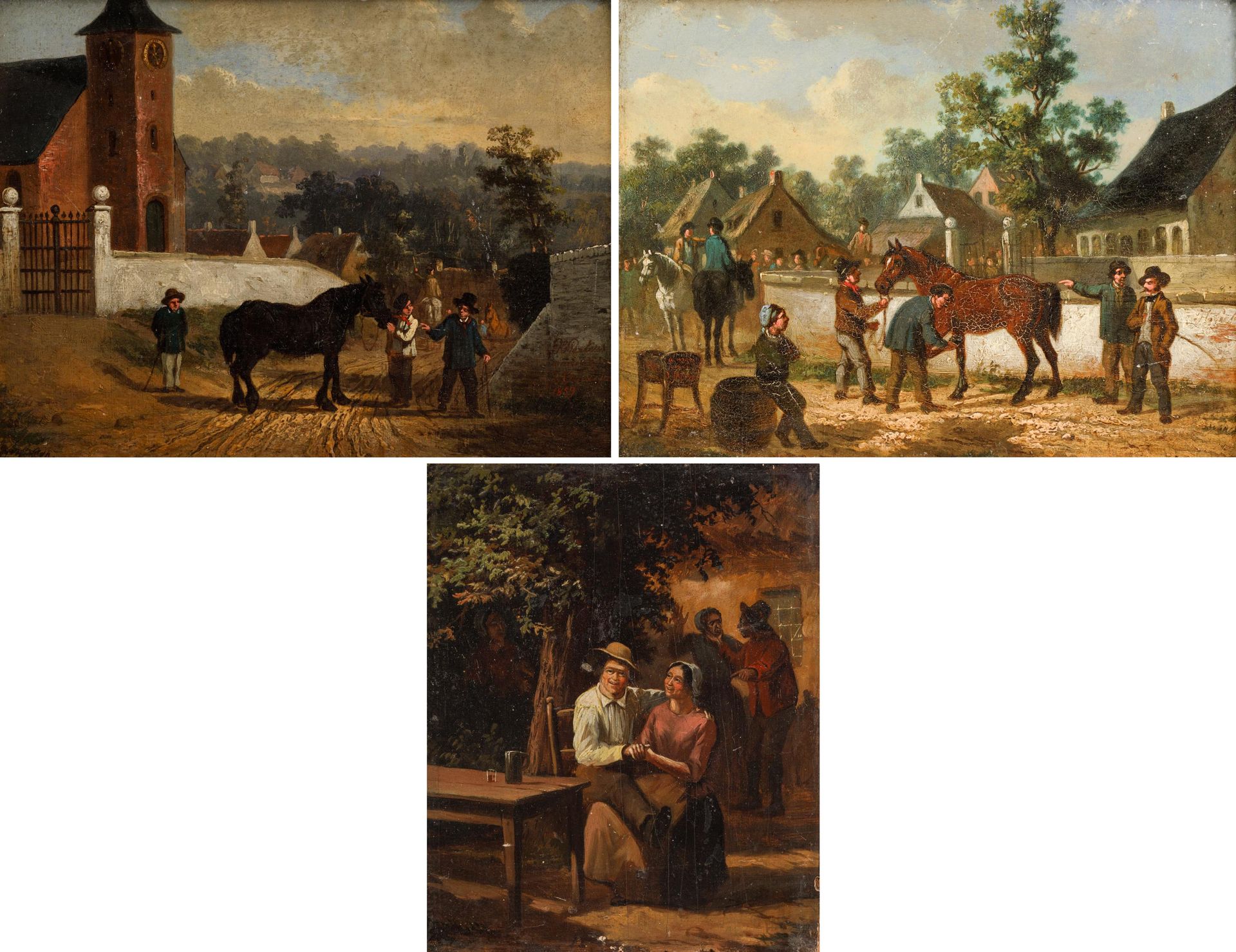 H. PEETERS Mercato dei cavalli, 1859.

Pannello (mogano). Una coppia.

Firmato e&hellip;