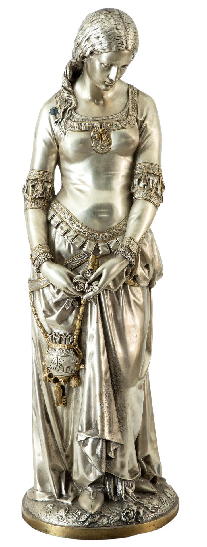Albert Ernest CARRIER-BELLEUSE (1824-1887) (归属)

玛格丽特》，1872年

镀银的青铜，有镀金的细节。带有187&hellip;