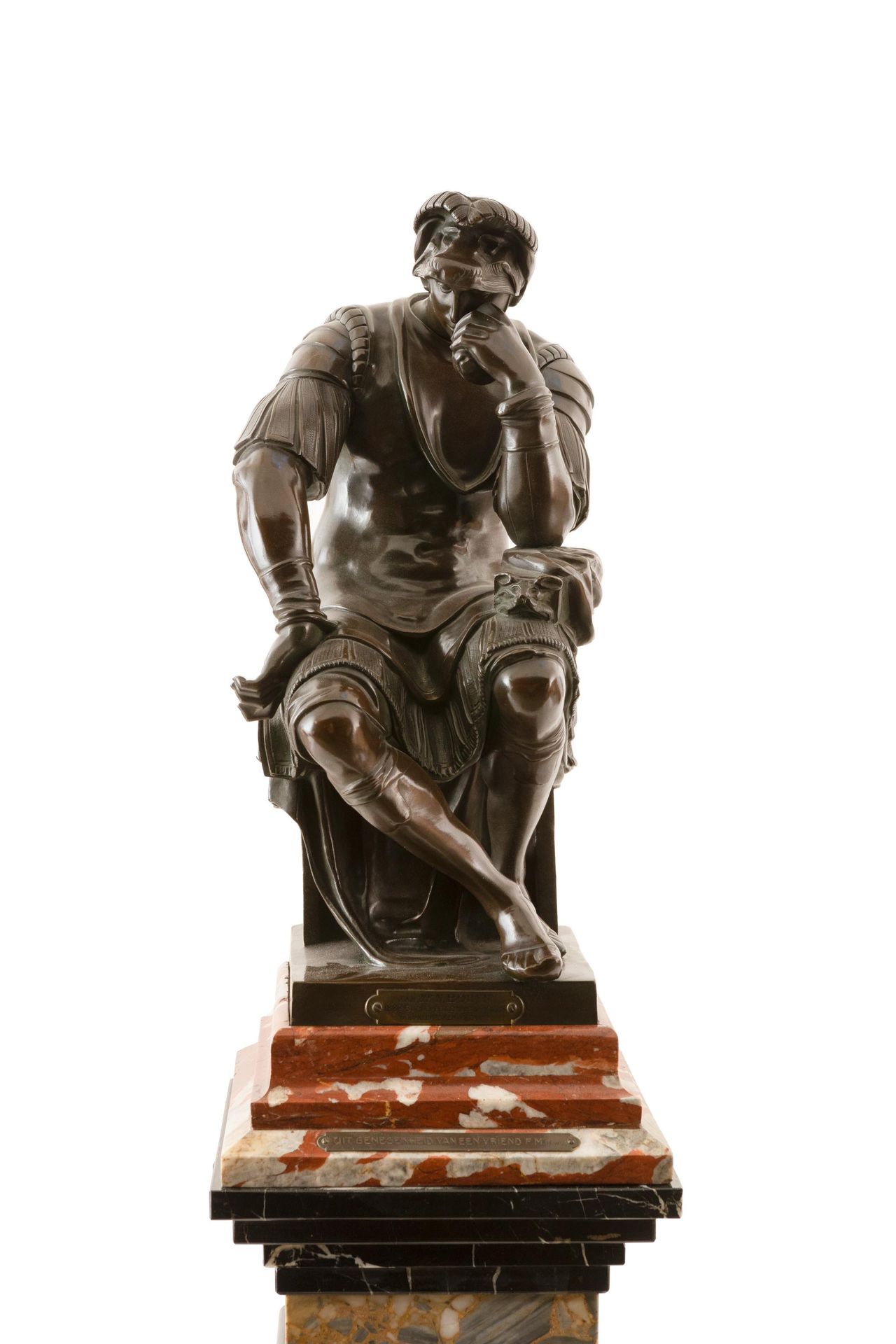 ANONIEM / ANONYME XIX Lorenzo de Medici sitzend.

Bronze, dunkelbraune Patina.

&hellip;