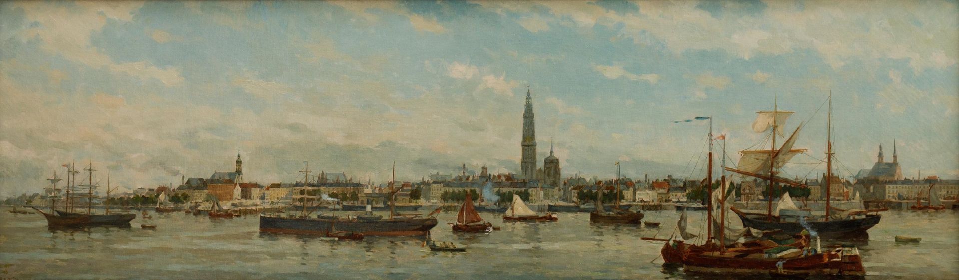 EDOUARD DE BIÈVRES (1852-1922) La rade d'Anvers.


Toile.


Signée 'E. De Bièvre&hellip;