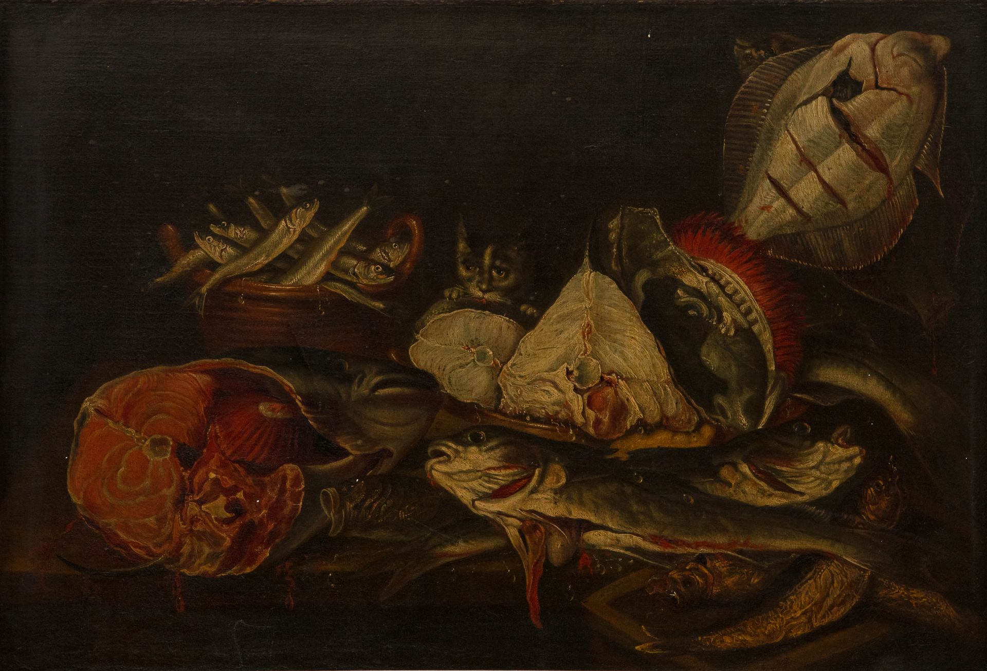 ISAAC VAN DUYNEN (1630-1677) (genre)


Stillife with fish and a cat. 


Canvas.
&hellip;