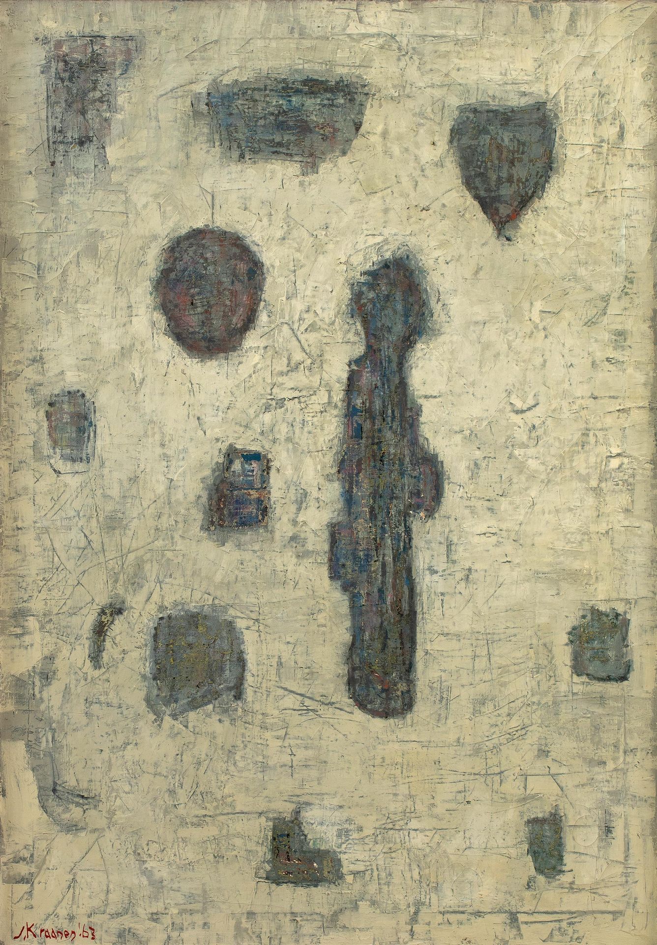 JAAP KRAANEN (1903-1973) 无题》，1963年。
布面油画。有签名和日期。
展览：格罗宁格博物馆，约。
出处：Lies & Cees So&hellip;