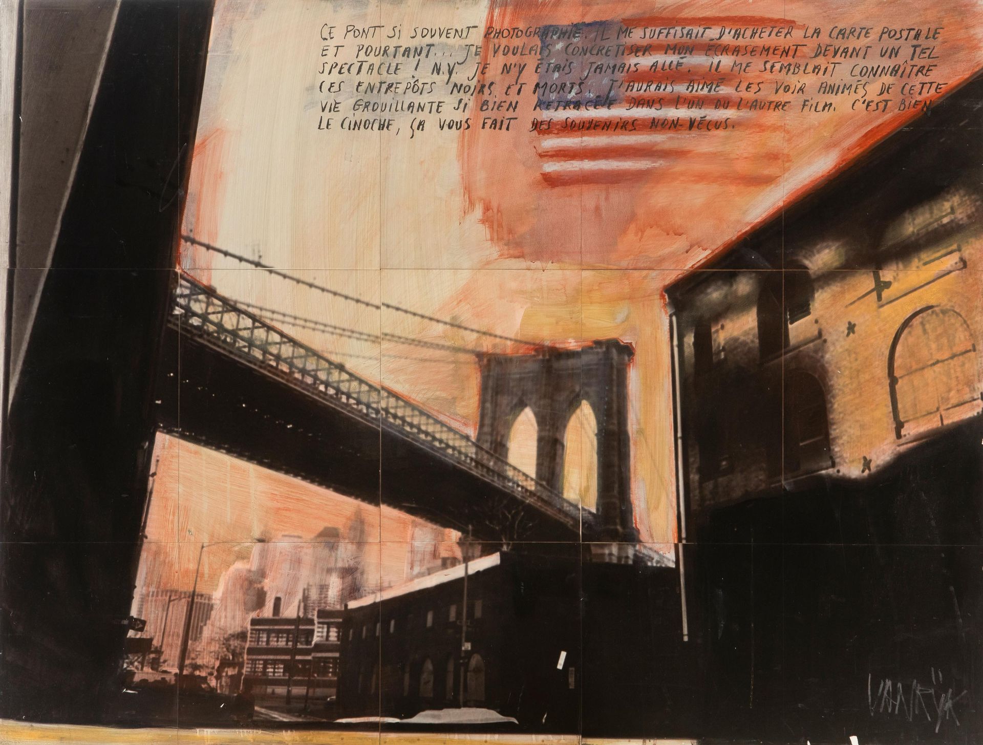 GEORGES-CHARLES VAN RIJK (1933-2015) 'Brooklyn Bridge'.
Pont de Brooklyn.
Huile &hellip;
