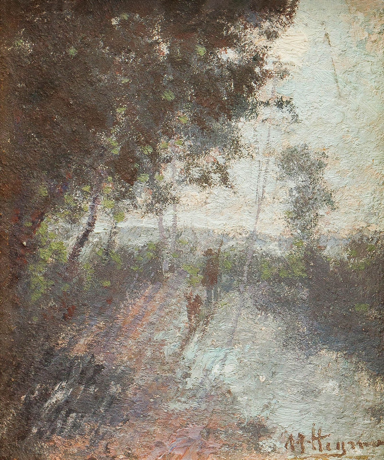ADRIEN-JOSEPH HEYMANS (1839-1921) Chasseur à l'orée de la forêt.
Gouache. Signée&hellip;