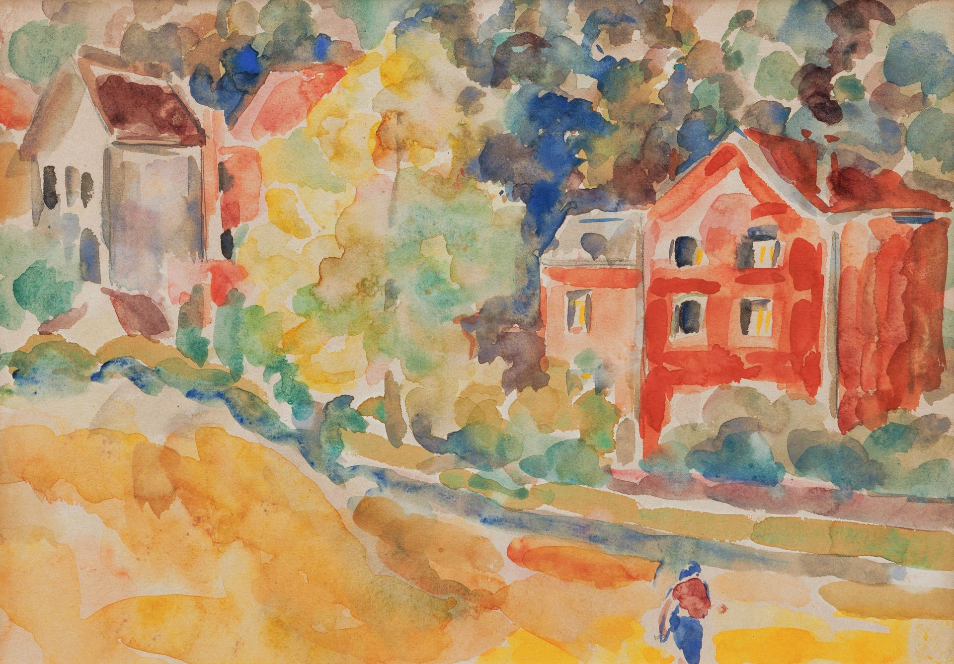 RIK WOUTERS (1882-1916) La maison rouge.
Aquarelle. Non signée.
Cadre.
Provenanc&hellip;