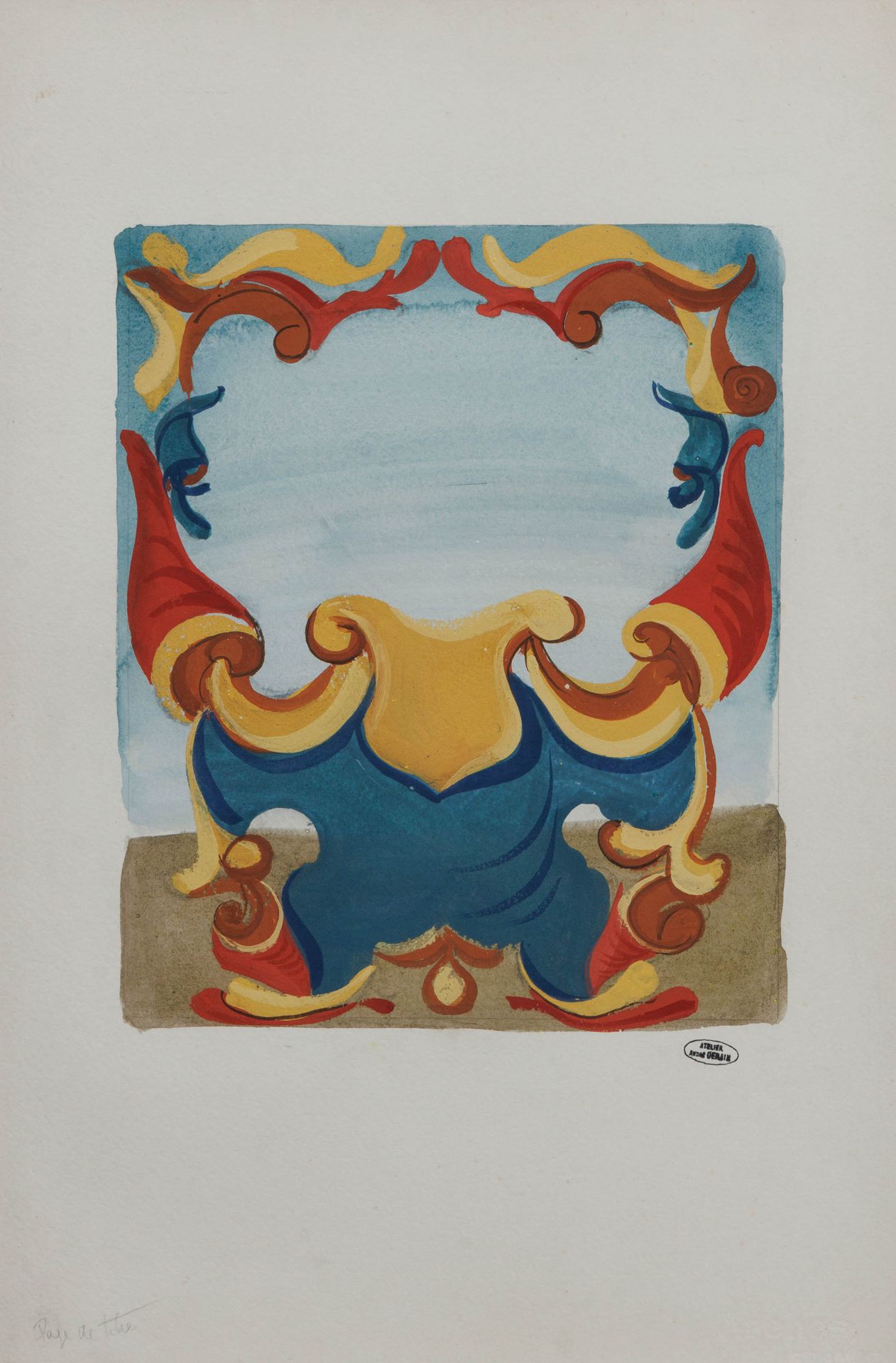 ANDRE DERAIN (1880-1954) Sans titre (projet de cartouche).
Aquarelle et gouache.&hellip;