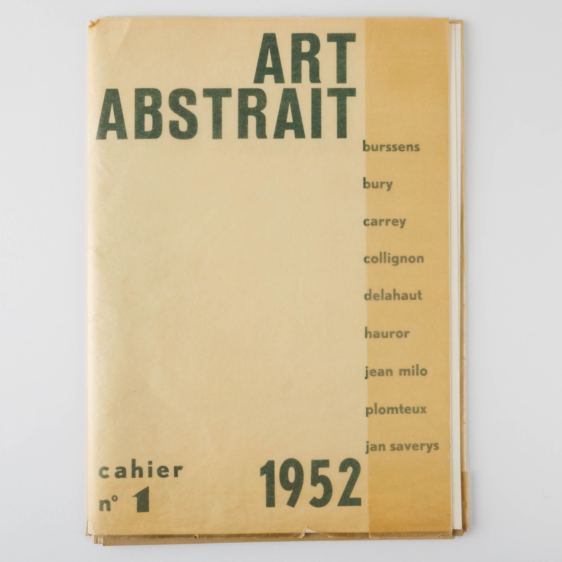 POL BURY (1922-2005) Art Abstrait. Cahier 1, 1952. Avec collaboration de R.V. Gi&hellip;