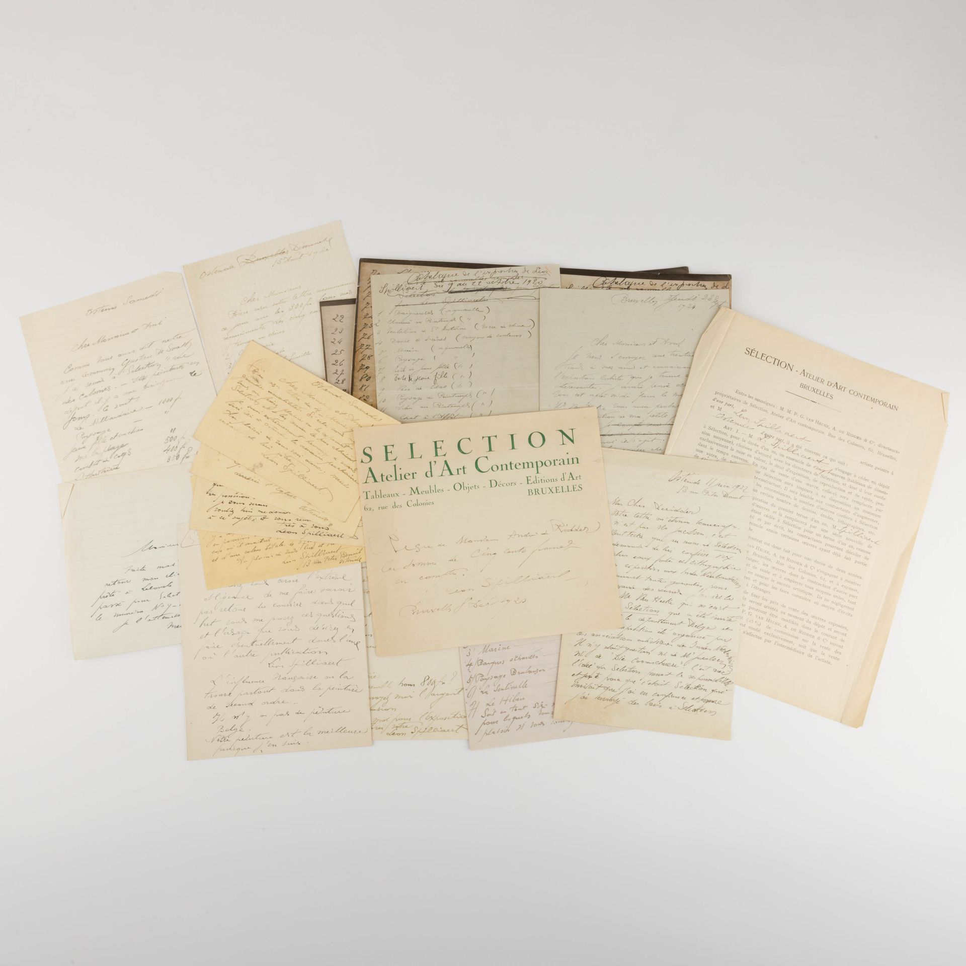 LEON SPILLIAERT (1881-1946) Correspondence with André de Ridder: collection of n&hellip;