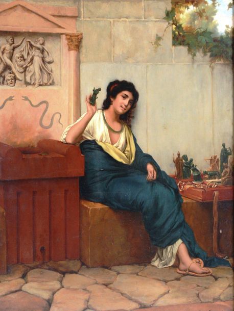Null OOMS Karel (1845-1900)


" Jeune Romaine"


Huile sur panneau signée en bas&hellip;