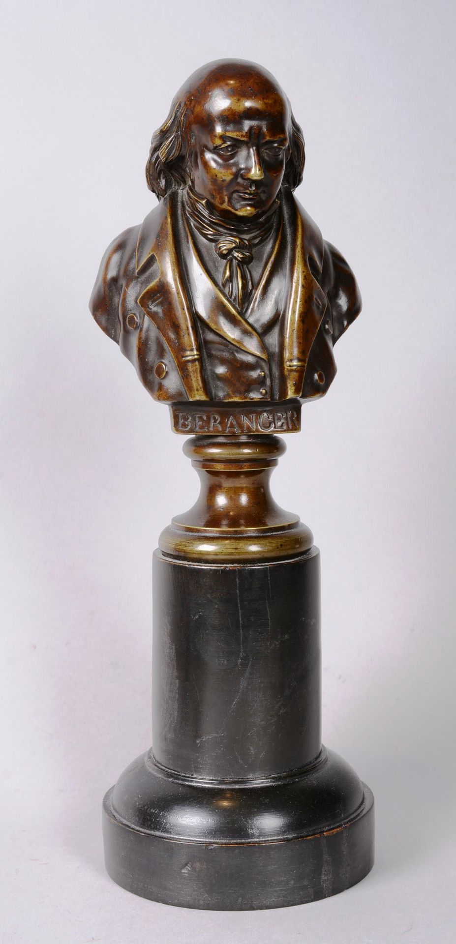 BERANGER Buste en bronze Pierre-Jean de BERANGER (1780-1857), buste en bronze su&hellip;