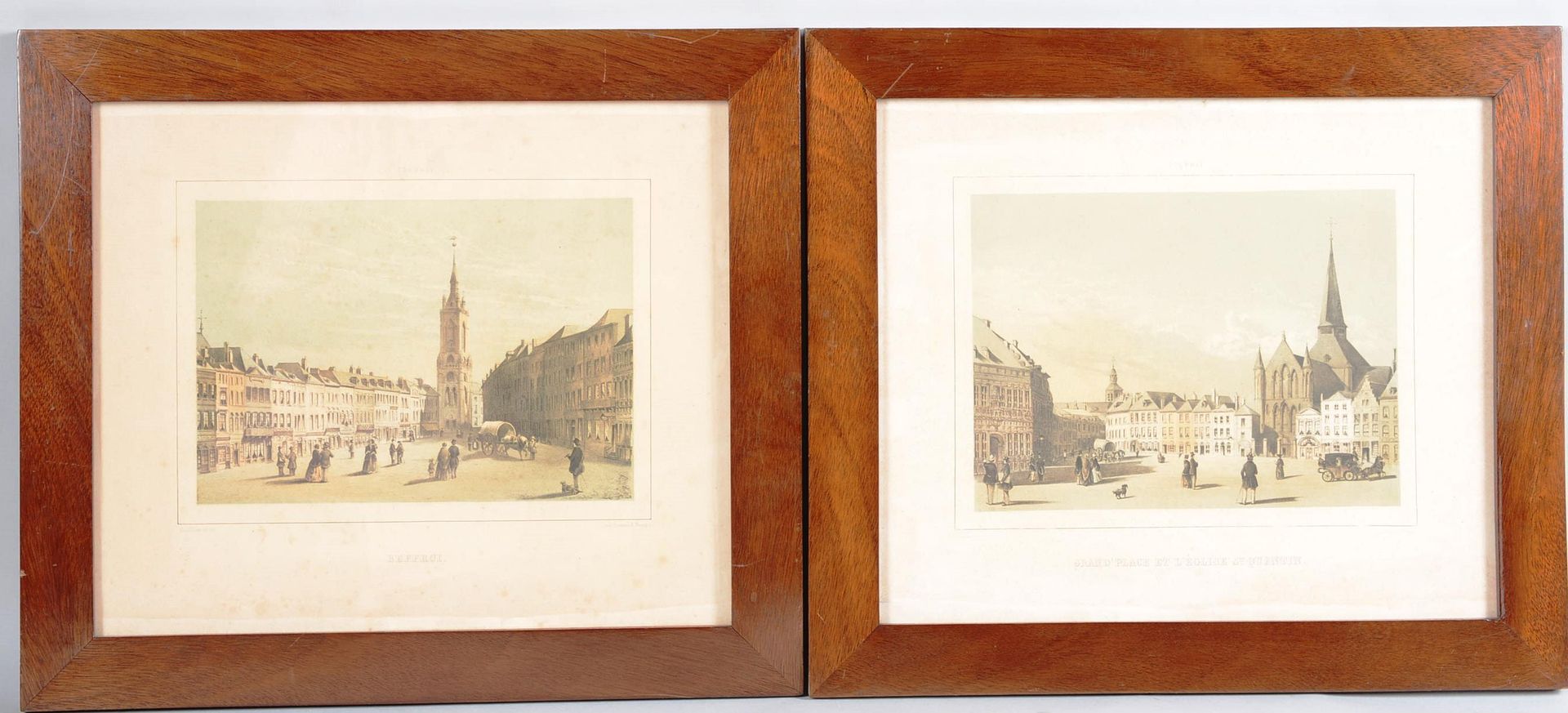 Suite de deux gravures polychrome. Suite de deux gravures polychrome de Tournai.&hellip;
