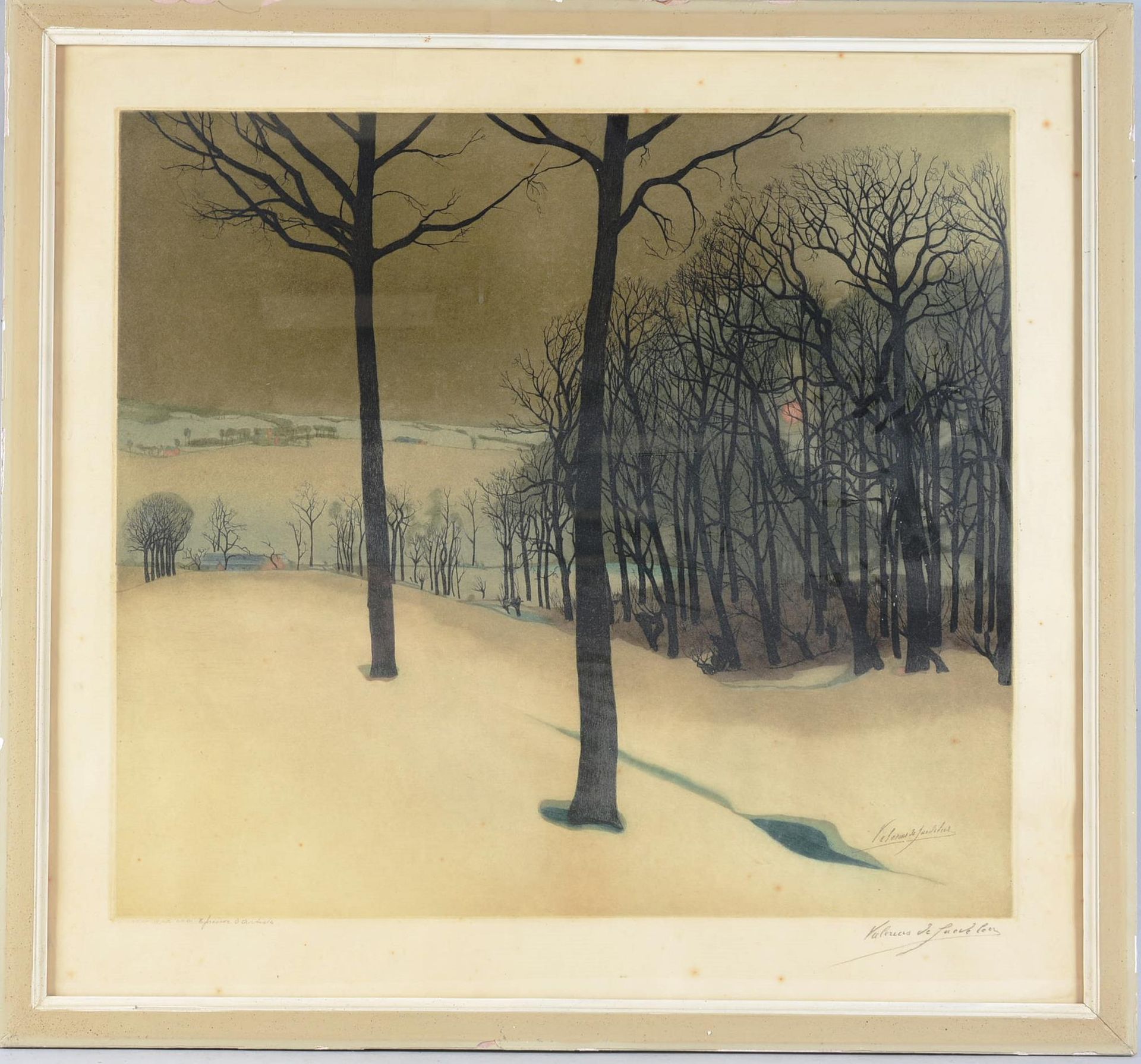 Valérius De Saedeleer (1867-1942) 瓦列里乌斯-德-赛德勒(1867-1942)

"冬季景观"。

艺术家的样张，右下角有签名&hellip;