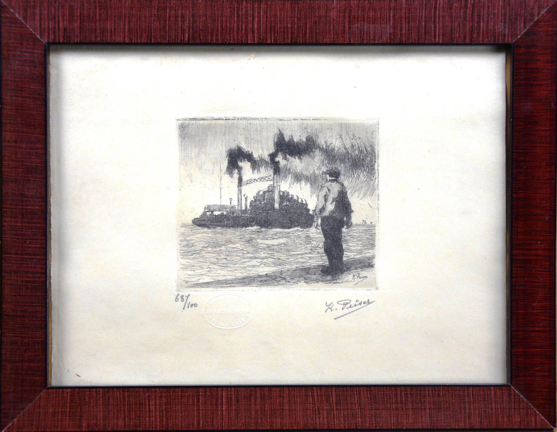 PEISER, Kurt (1887-1962) 佩瑟, 库尔特 (1887-1962)

"Ferry-Boat"。

签名和编号的雕刻。

出处：比利时美术&hellip;