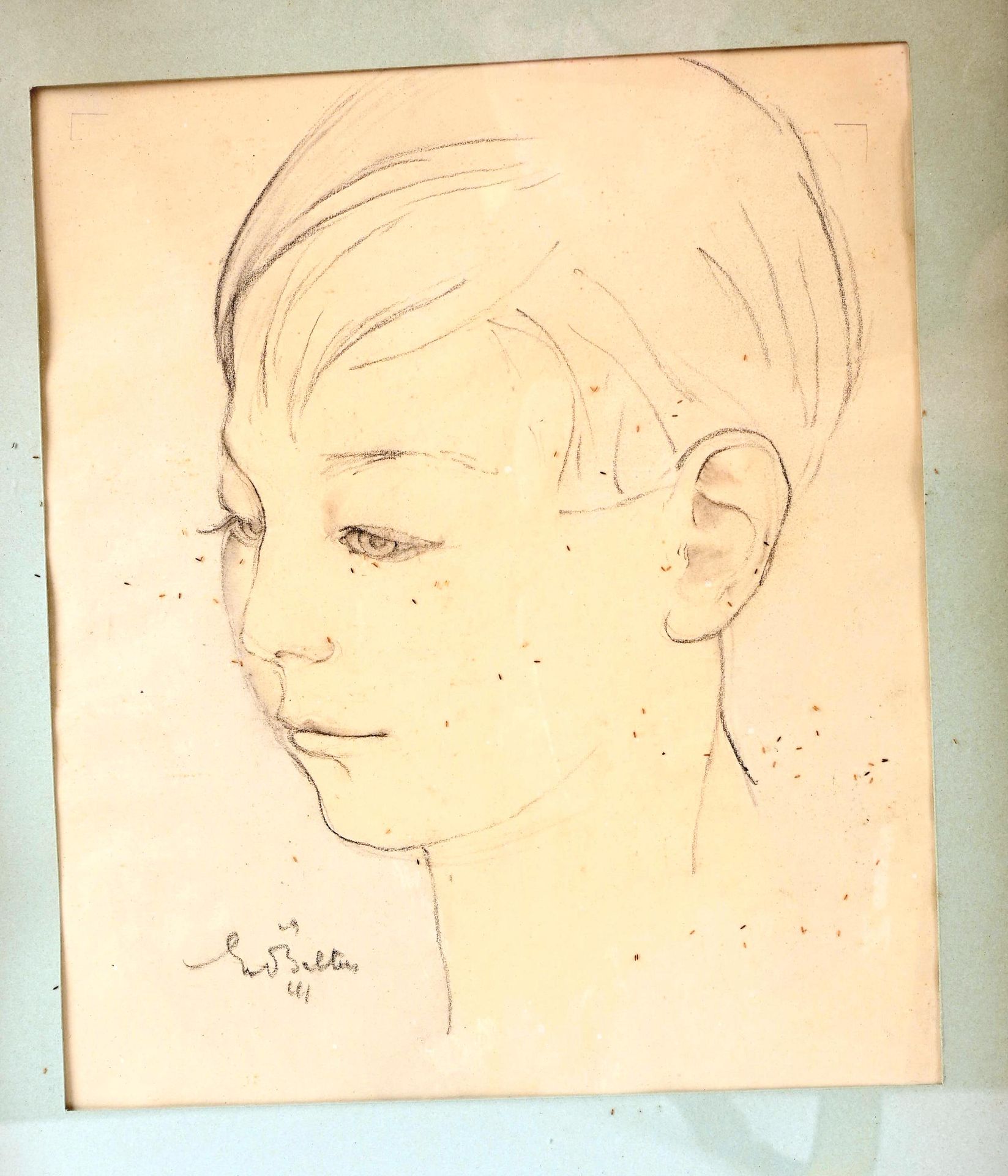 Georges M. BALTUS (1874-1967) 乔治-M-巴尔图斯(1874-1967)

"一个小男孩的头"。

纸上铅笔，日期为41，左下方有签&hellip;