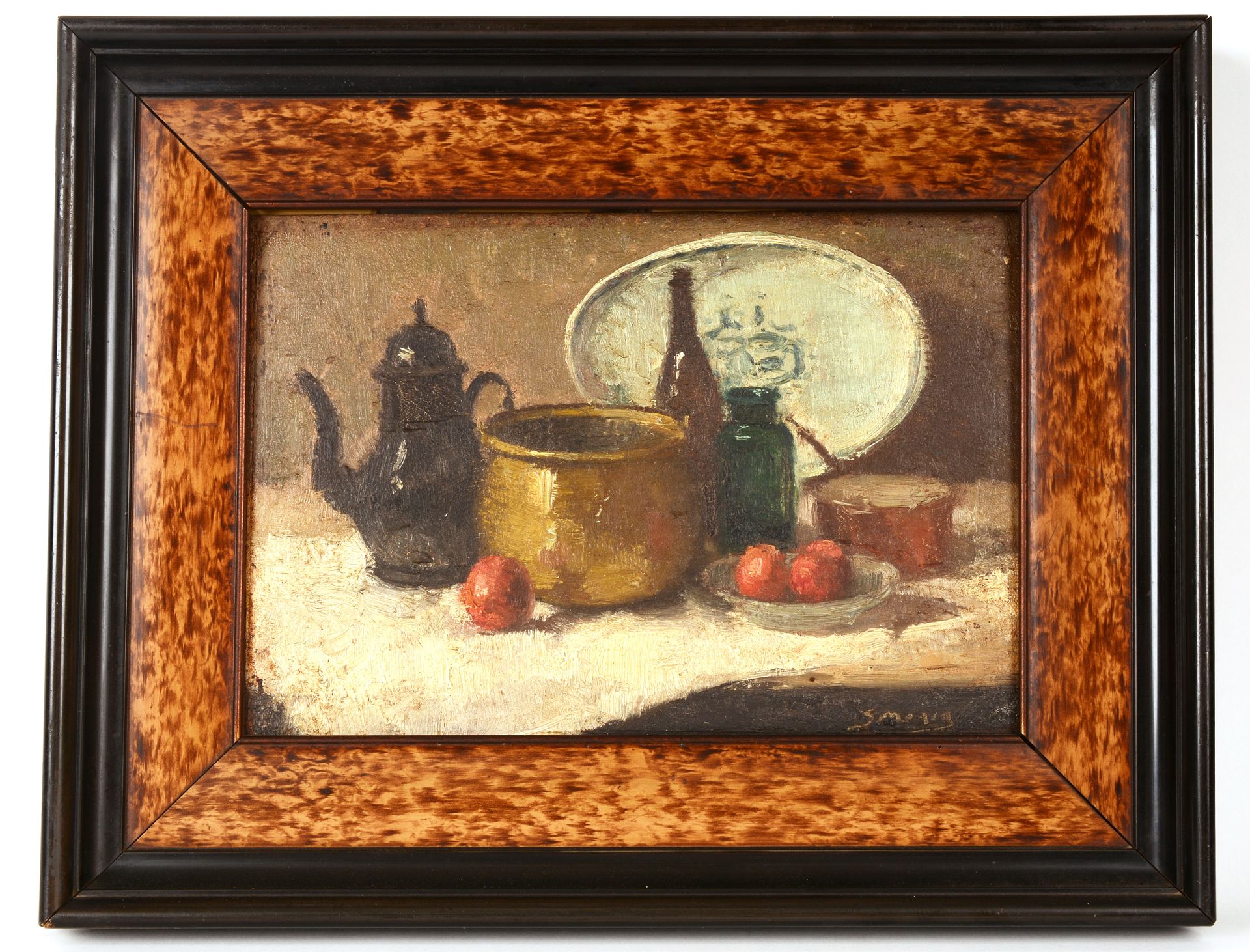 Ecole belge HSP Belgian school "Still life", oil on panel signed lower right Dim&hellip;