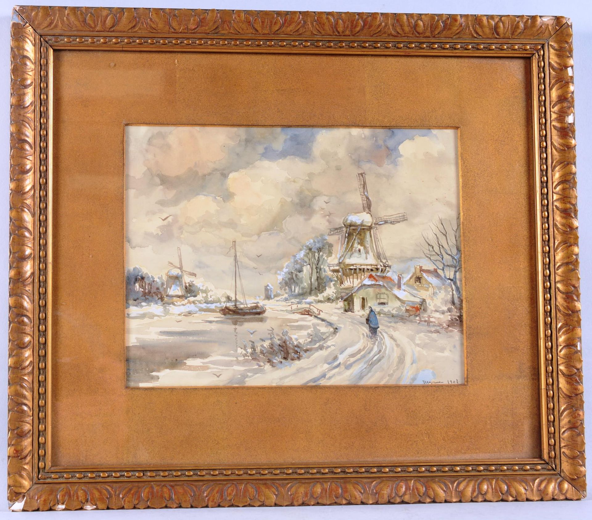 " Paysage d'hiver avec moulin" Marie HEYERMANS (1859-1937)

"Winterlandschaft mi&hellip;