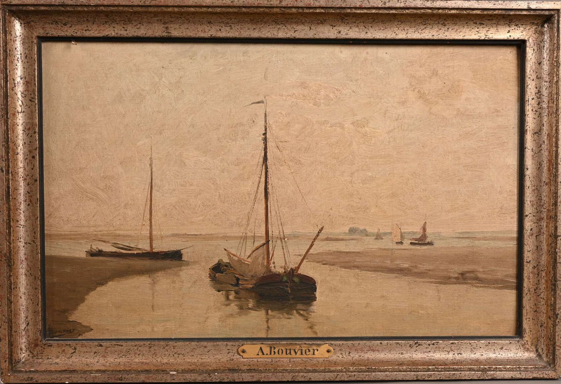 Arthur Bouvier (1837-1921) 阿瑟-布维尔(1837-1921)

"海军陆战队"。

右下角有签名的板面油画。

尺寸：23厘米 x &hellip;