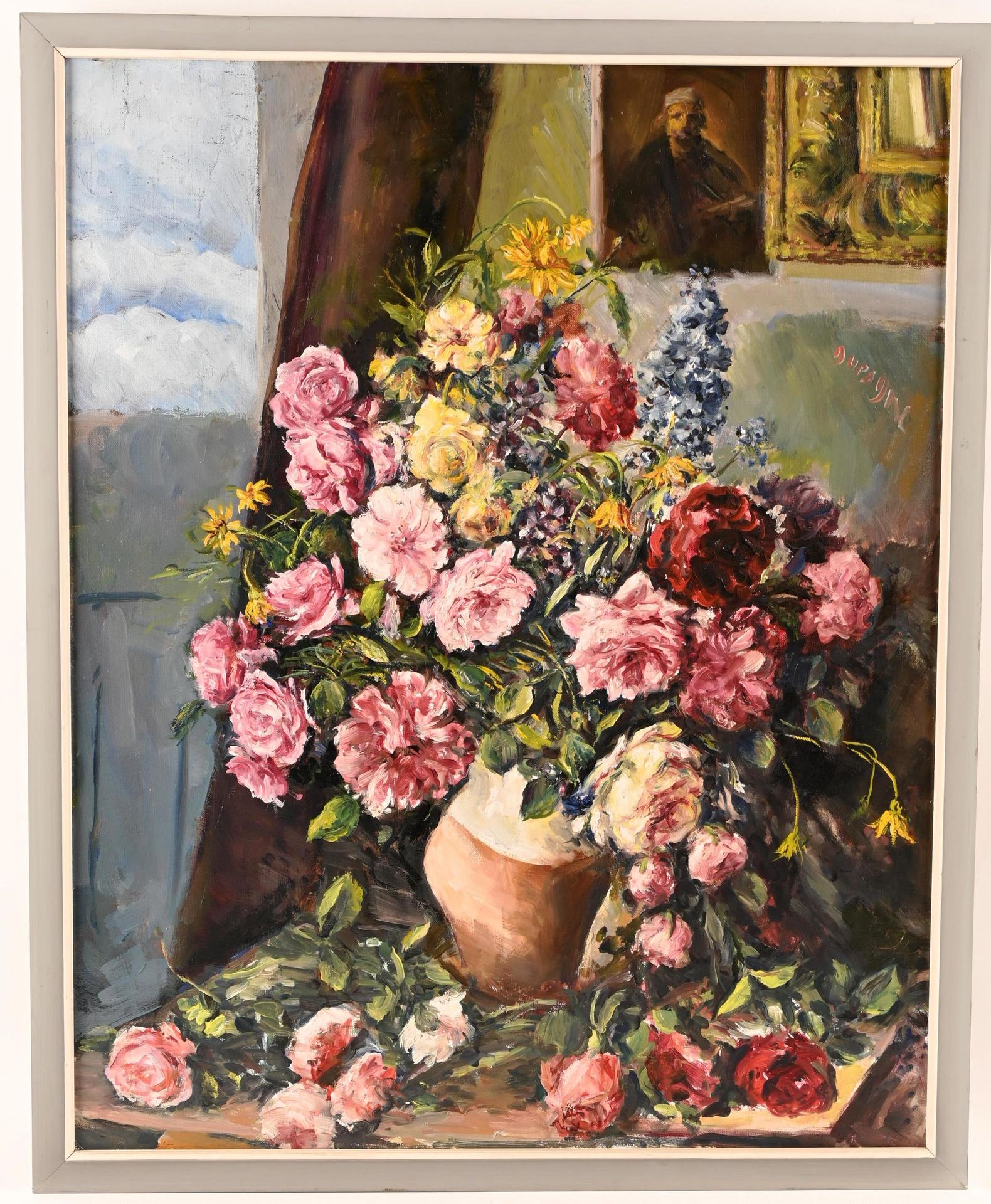 Adrien DUPAGNE (1889-1980 阿德里安-杜帕涅(1889-1980)

"在伦勃朗的花束"。

油画，右上角有签名。

尺寸：80厘米 x&hellip;