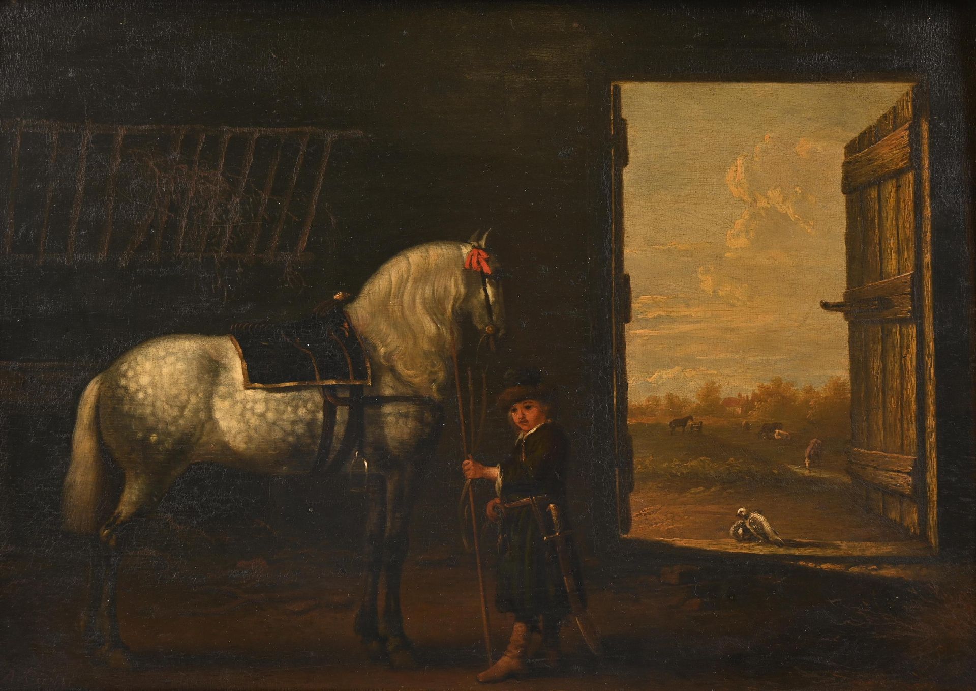Albert CUYP (1620-1691) HSP Albert CUYP (1620-1691) o entourage "Cavallo in stal&hellip;
