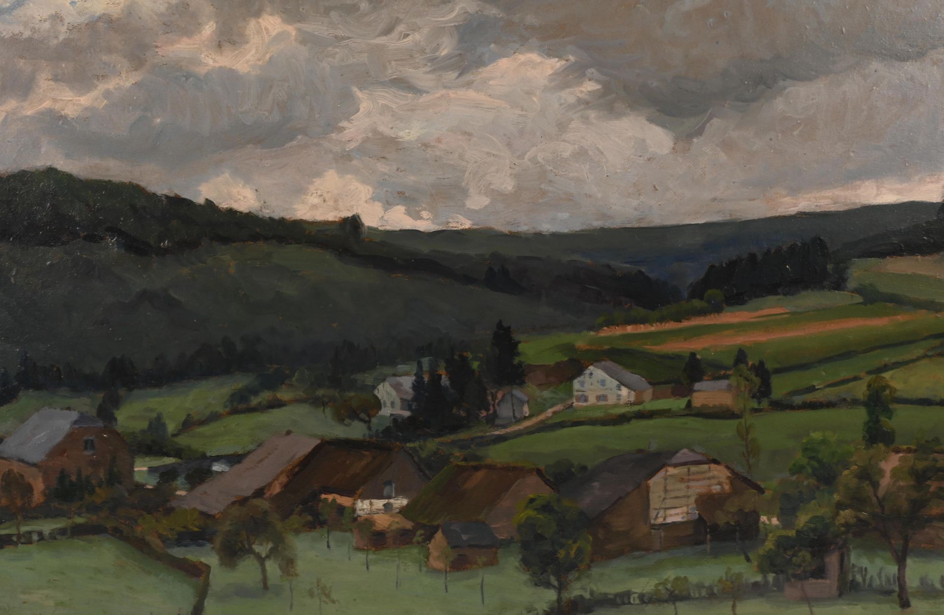 Aristide CAPELLE (1863-1948) 阿里斯蒂德-卡佩勒(1863-1948)

"阿登地区上空天气恶劣"。

左下角有签名的面板油画。背面&hellip;