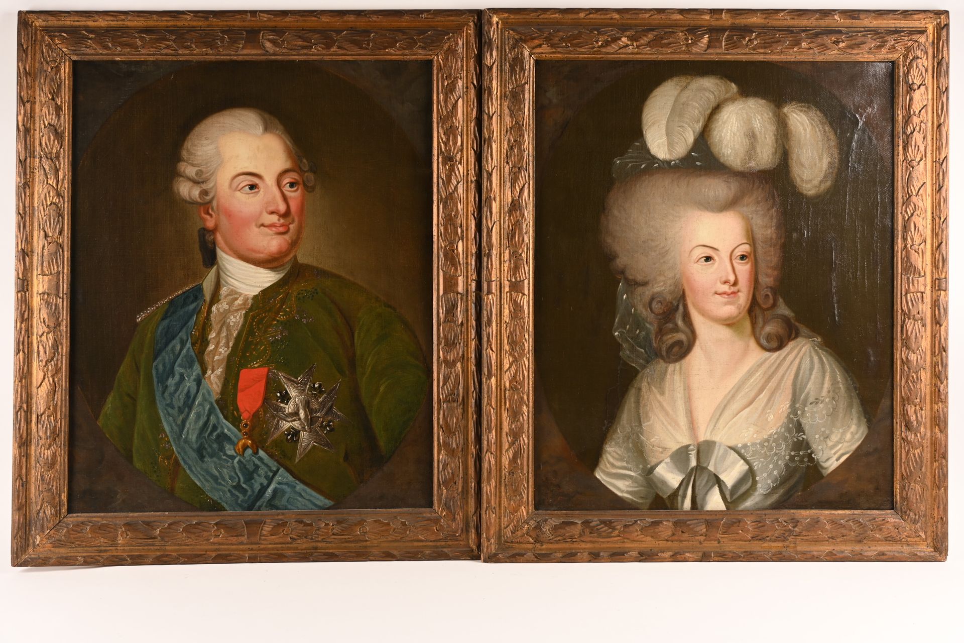 Paire de portrait du Roi Louis XVI Escuela francesa de finales del siglo XVIII y&hellip;