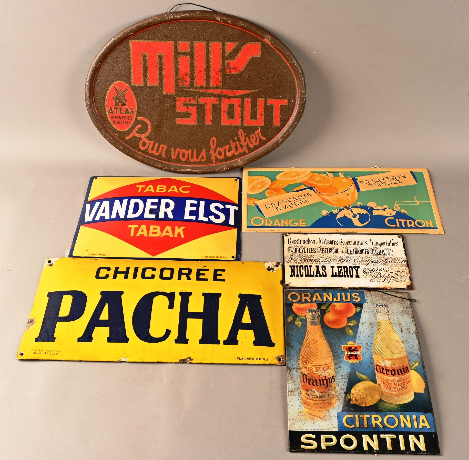Lot de 6 plaques publicitaires 一套6个广告牌
Tabac Vander Elst, Atlas Breweries Brusse&hellip;