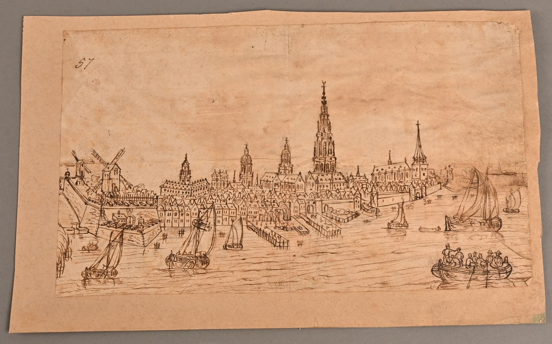 " Vue panoramique d'Anvers" Flämische Schule des 17. Jahrhunderts.
" Panoramaans&hellip;