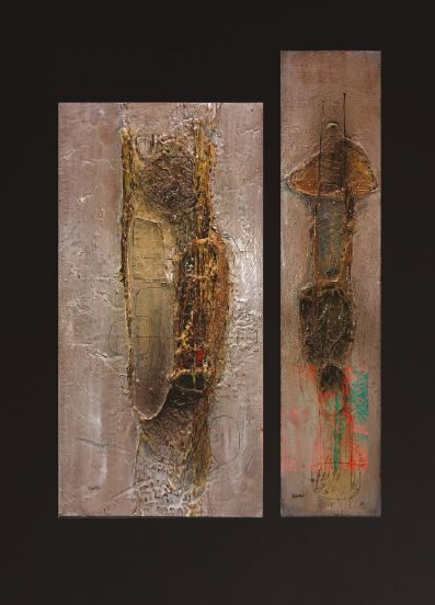 Pierre SAINT-PAUL (XXème) 
Suite de deux plaques décoratives en céramique émaill&hellip;