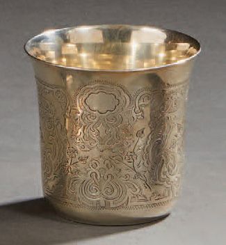 Null Silver goblet decorated with foliage and scrolls.
Russia 1867.
Weight: 86,8&hellip;