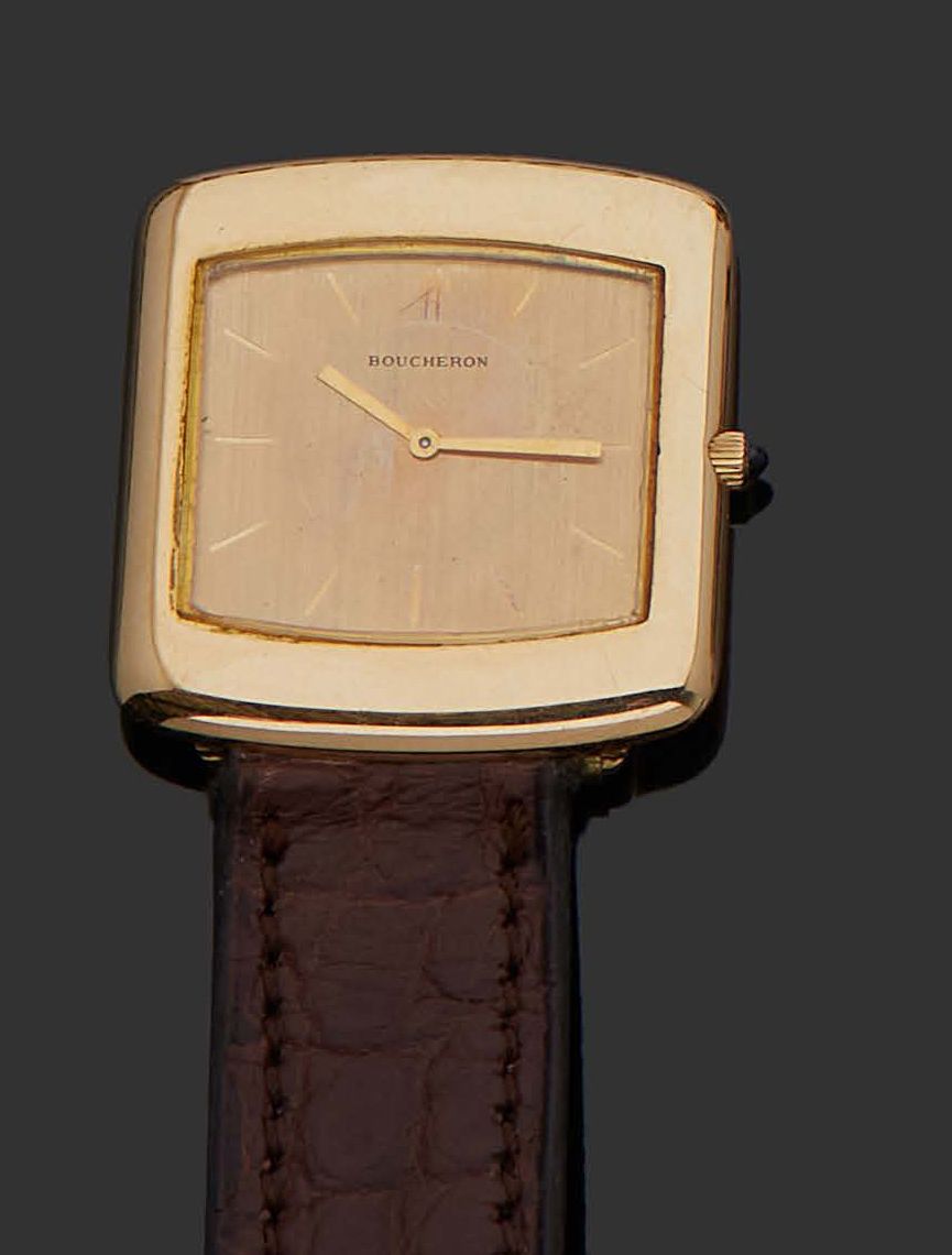 BOUCHERON Reloj de caballero en oro amarillo de 18 quilates (750), esfera cuadra&hellip;