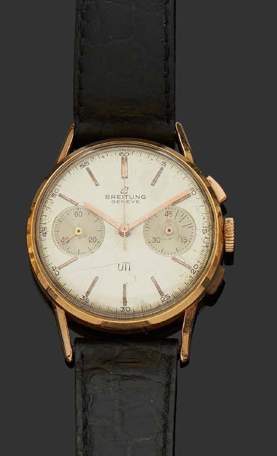 BREITLING Herren-Chronographen-Armbanduhr aus 18K (750) Gelbgold, rundes Gehäuse&hellip;