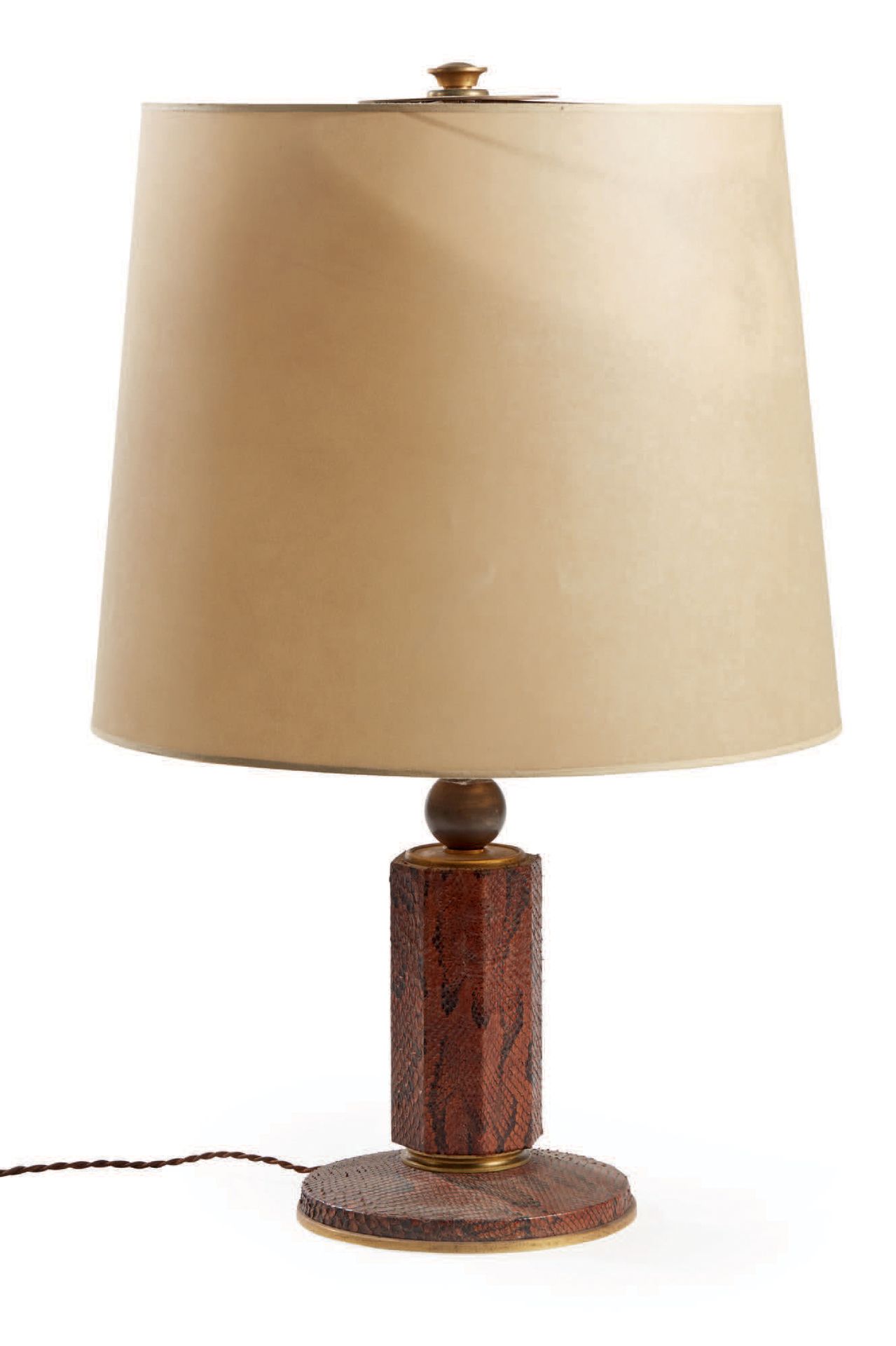 Travail des années 1930 
Schreibtischlampe, achteckiger Schaft und runder Schlan&hellip;