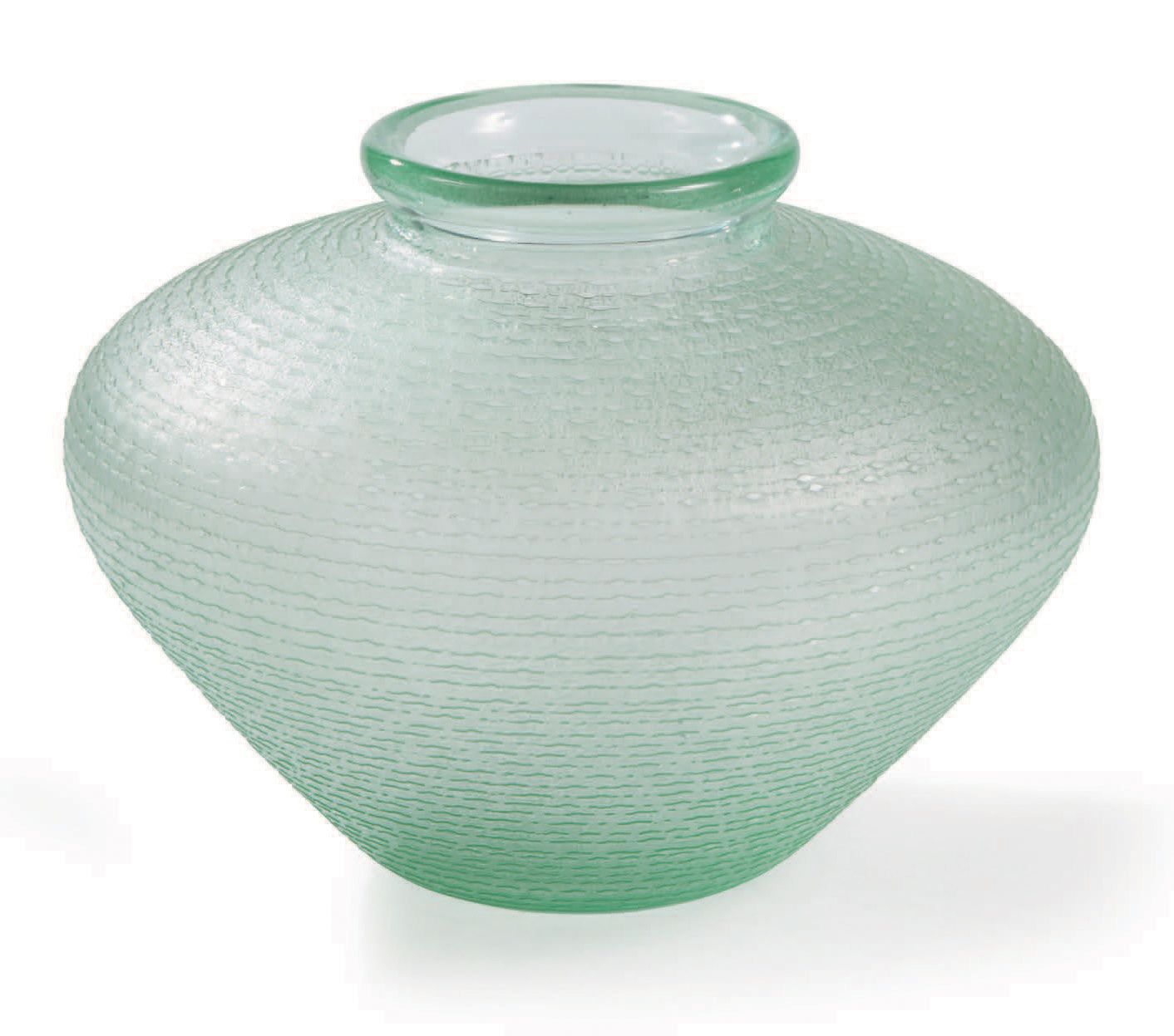 DAUM Nancy Vase en verre teinté vert à décor concentrique dégagé à l'acide
Signé&hellip;