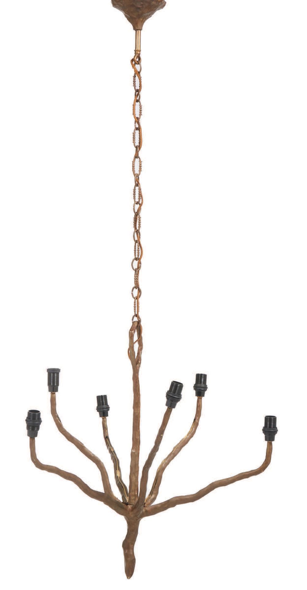 TRAVAIL MODERNE Bronze chandelier with gilded patina and six arms of light
H : 1&hellip;