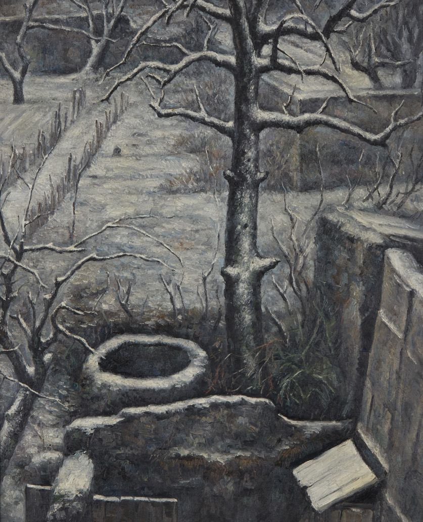 TOSHIO BANDO (1895 -1973) 巴里郊区。
表现井和枯树的油画。
带框。
Dim: 60 x 48 cm