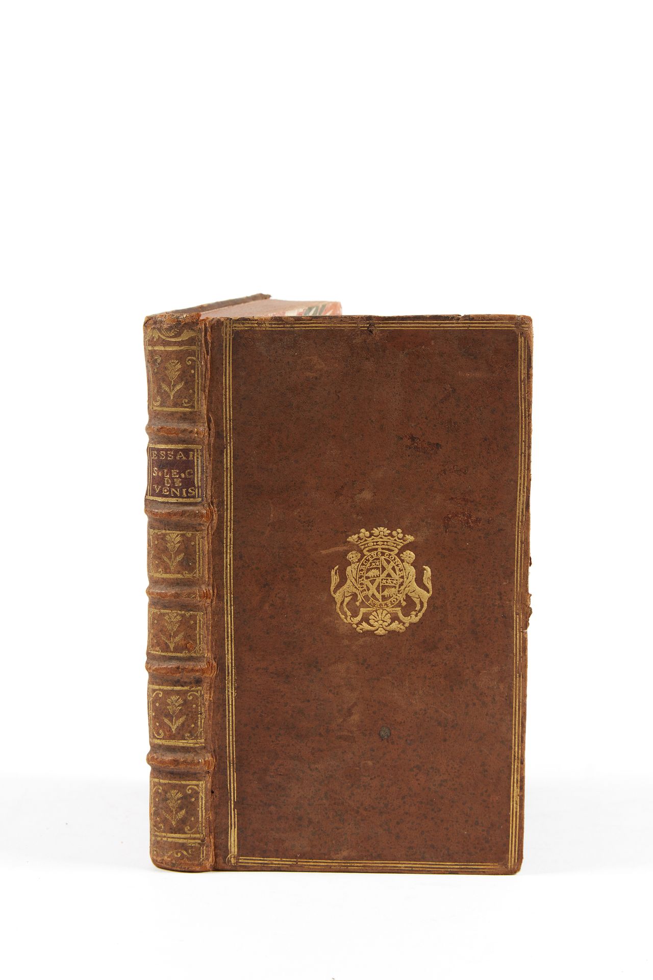 Null 罗马。关于威尼斯贸易史的论文》。巴黎，P. G. Le Mercier fils & A.莫林，1729年。1卷，12开本。全棕褐色小牛皮，镀金臂，框&hellip;
