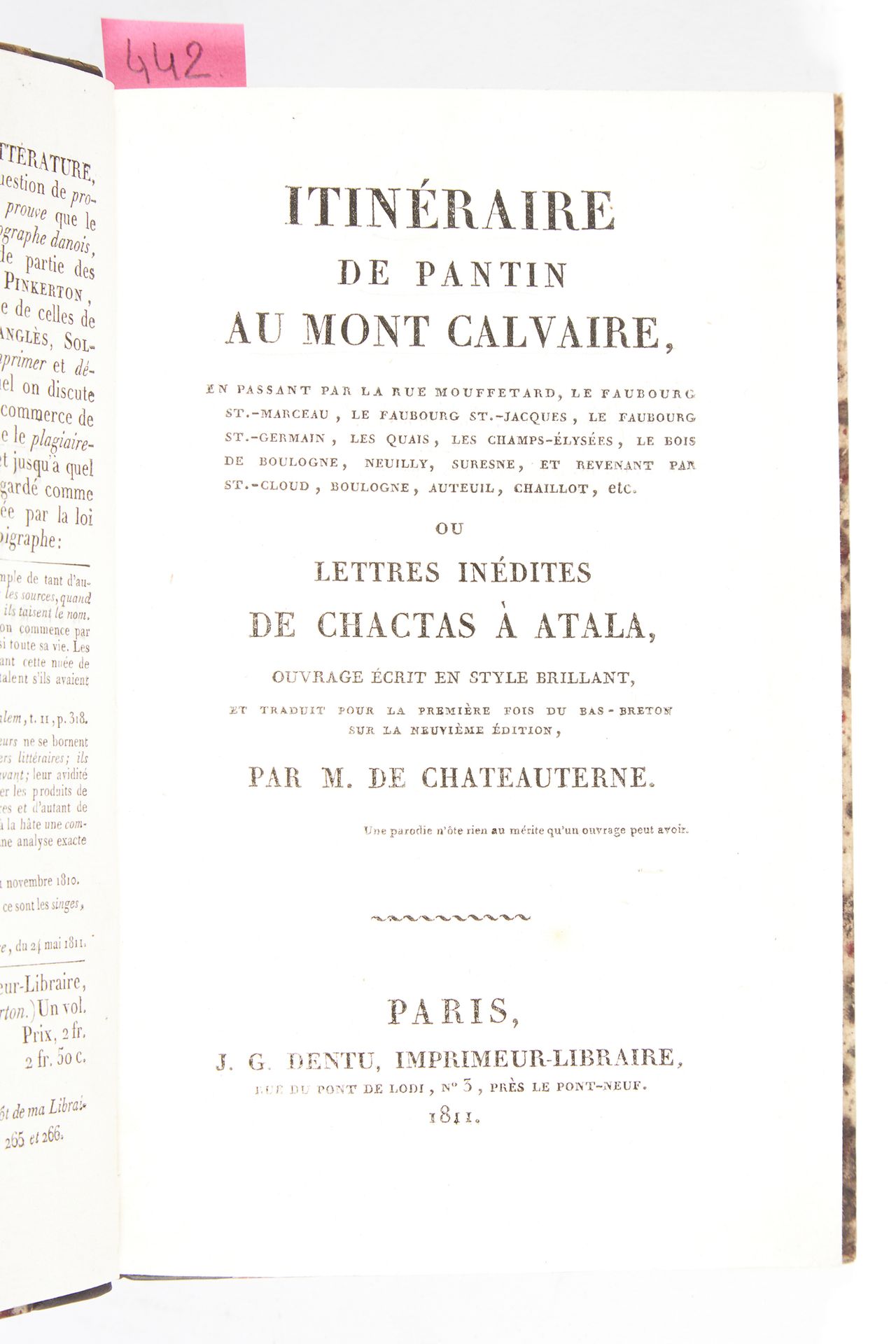 PÉRIN, René (pseud. Biborium, de Châteauterne, René). Itinéraire de Pantin au Mo&hellip;