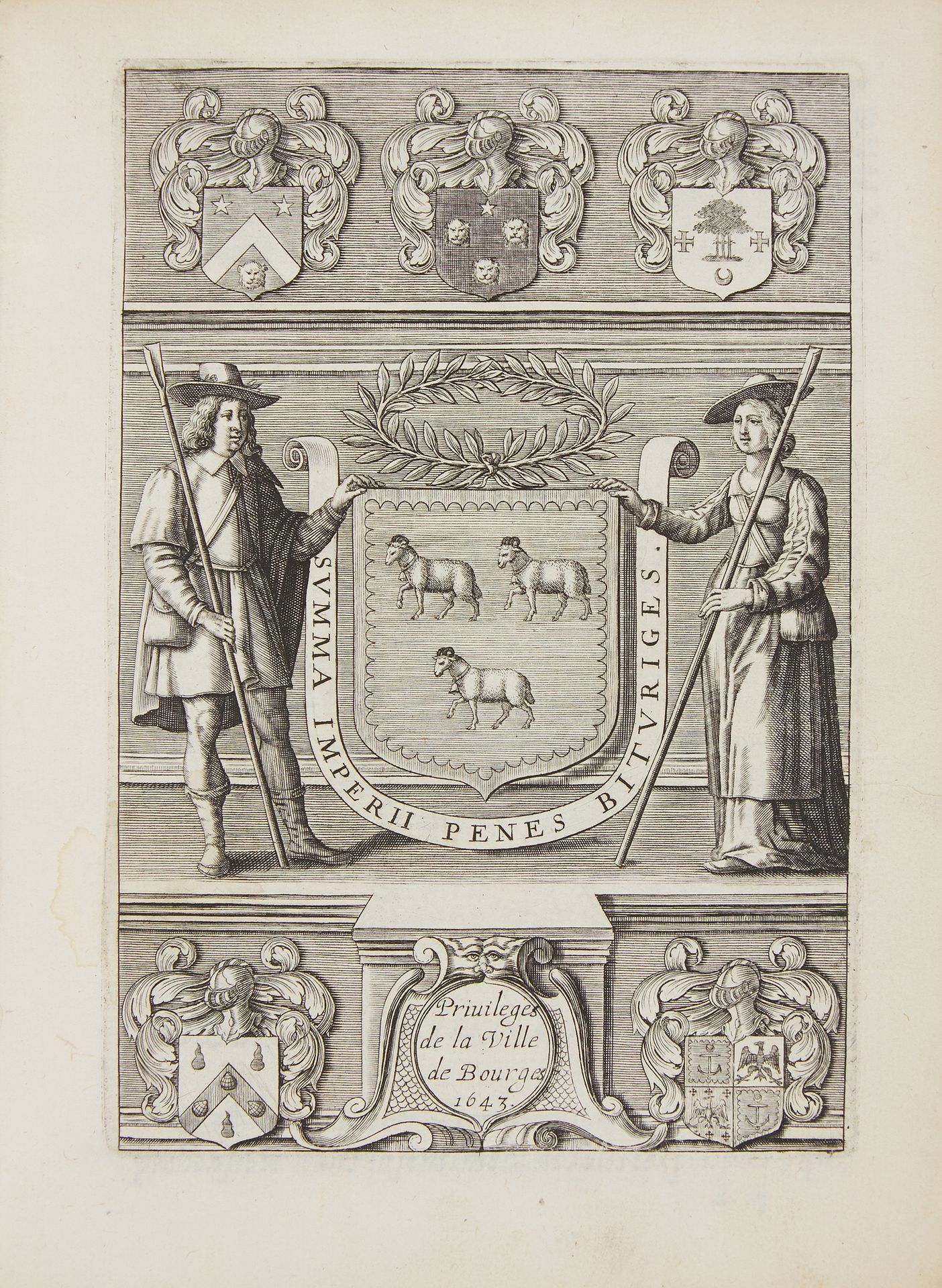 [TOUBEAU, Jean]. Recueil des privilèges de la ville de Bourges. 1643. 1 vol. In-&hellip;