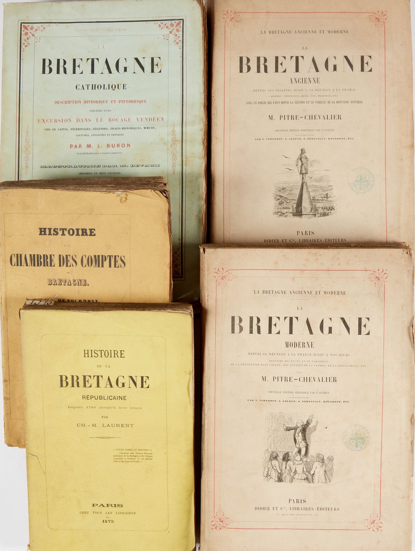 Null Set of 5 volumes:
- PITRE- CHEVALIER. La Bretagne ancienne. La Bretagne mod&hellip;