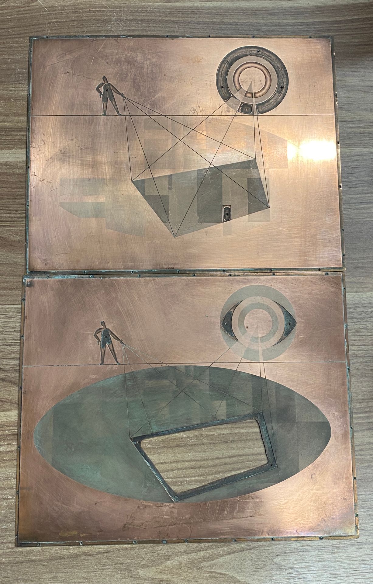 Null Deux plaques en cuivre de gravure.

26,5 x 33,5 cm