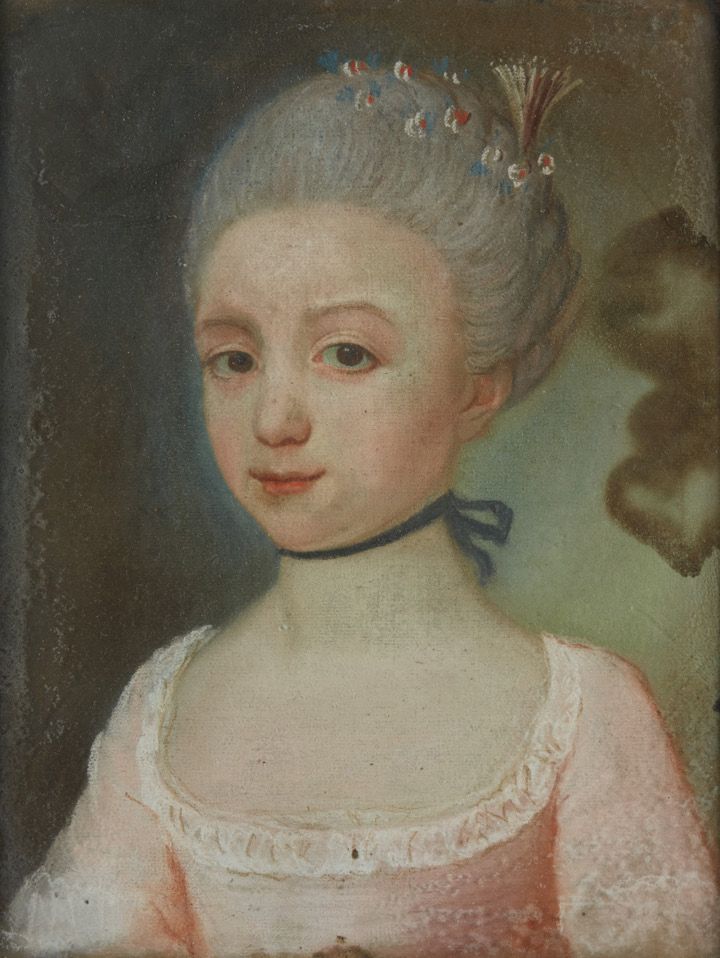 Ecole FRANCAISE vers 1800 带着蓝丝带的年轻女孩的肖像
粉彩
39 x 31 cm
(湿润)