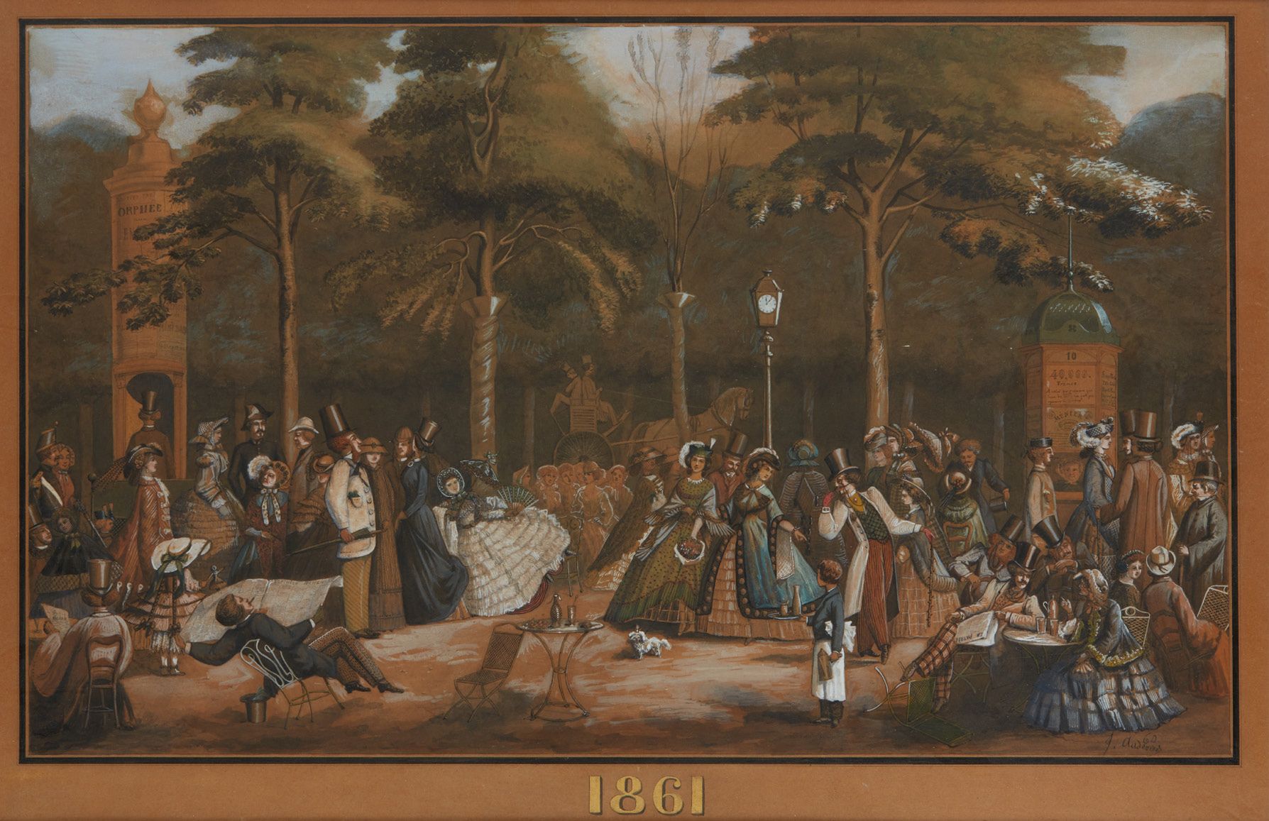 J. AUDEOUD (ACTIF EN 1860) La promenade de l'impératrice Eugénie sur les Grands &hellip;