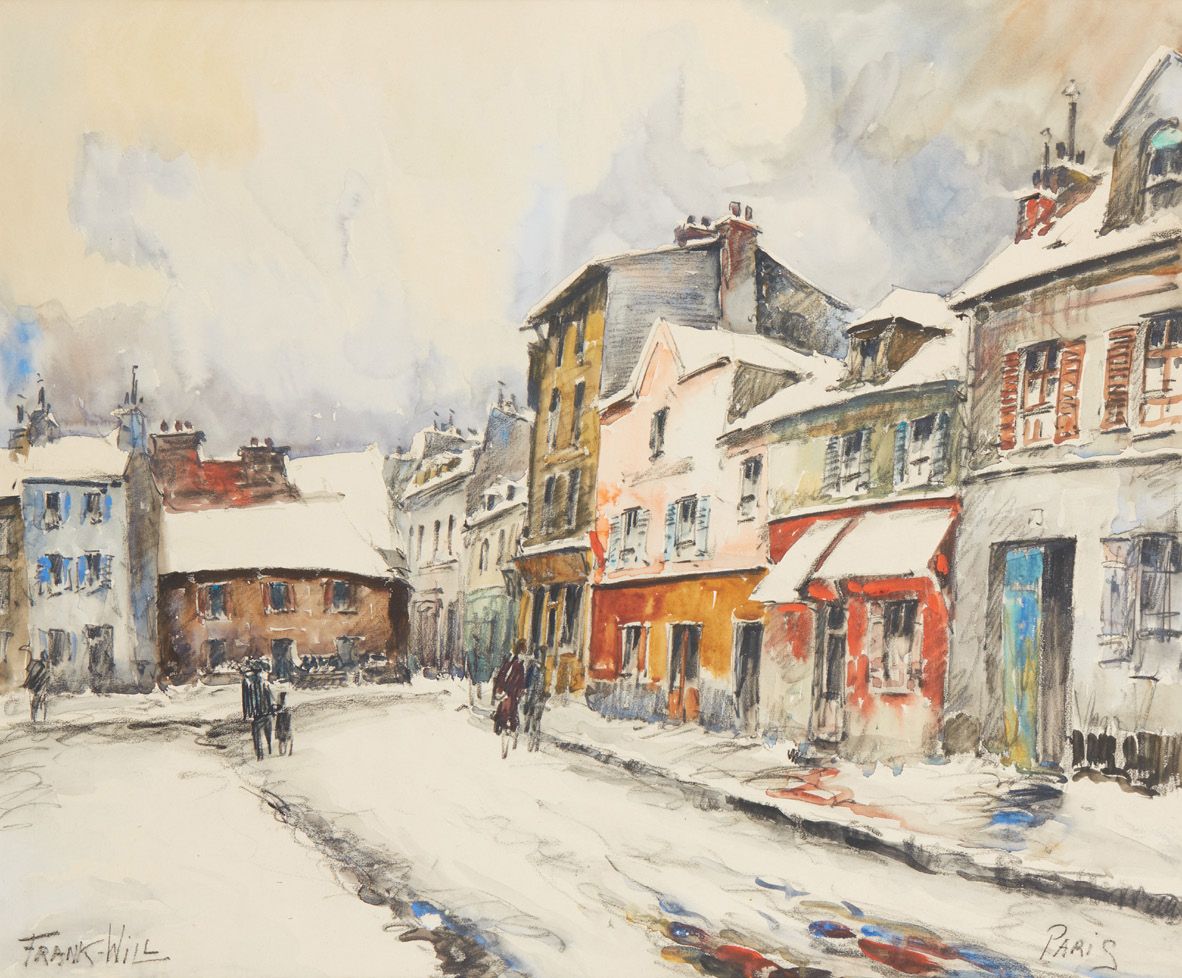 FRANK WILL (1900-1951) Rue sous la neige
Tecnica mista, situato a Parigi in bass&hellip;